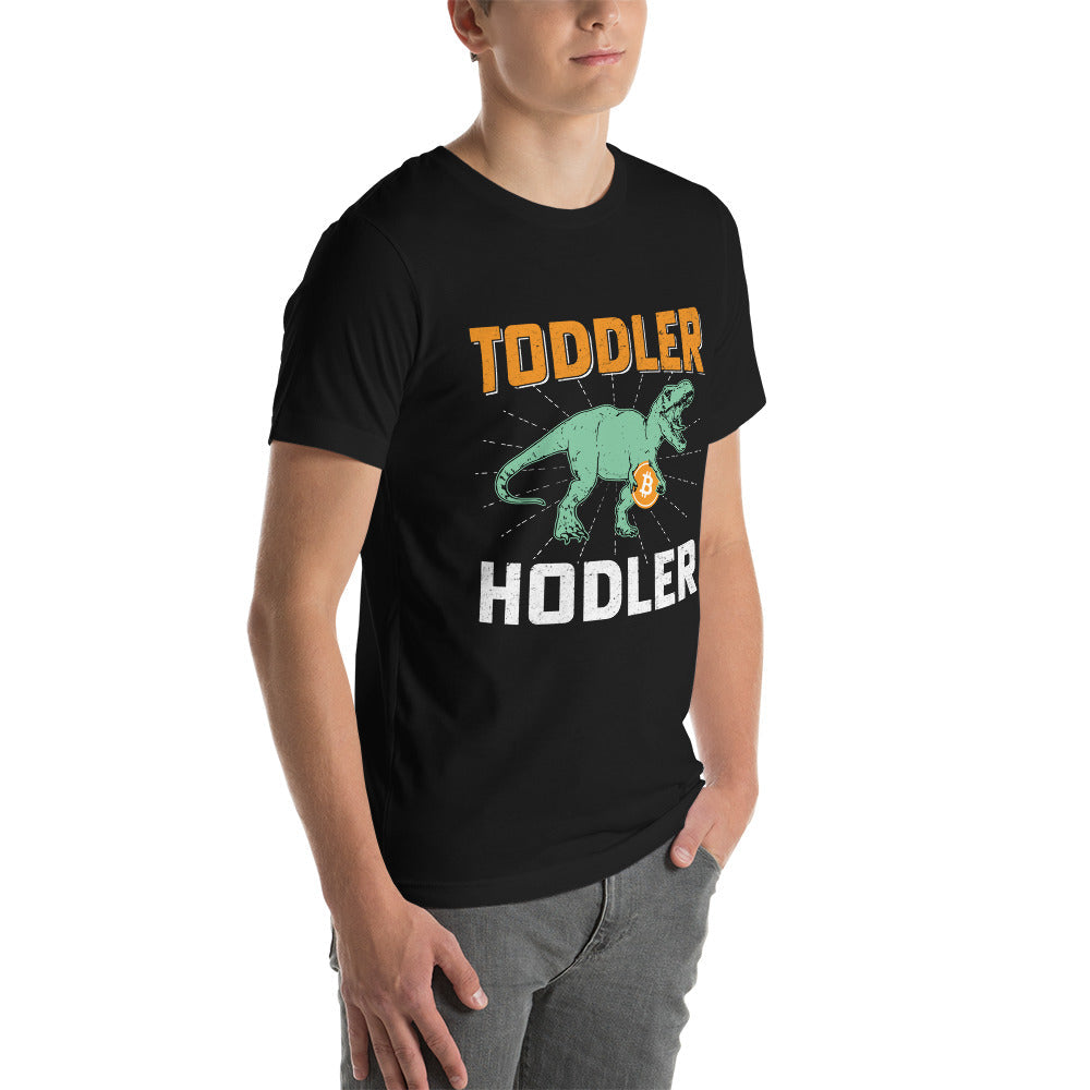 Toddler Bitcoin T-rex Holder - Unisex t-shirt by DarkByteGear