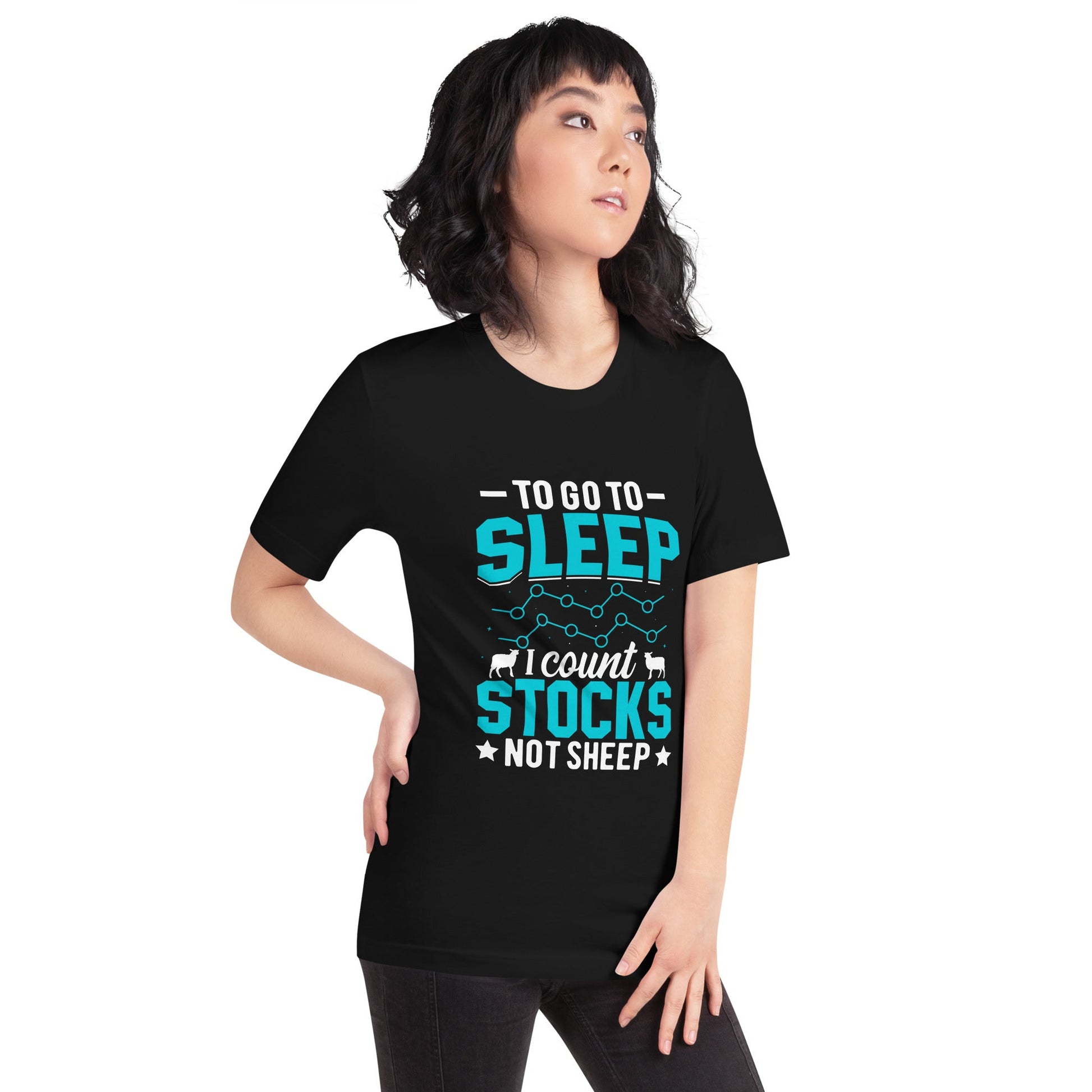 To go to sleep, I count stocks not sheep (DB) - Unisex t-shirt by DarkByteGear