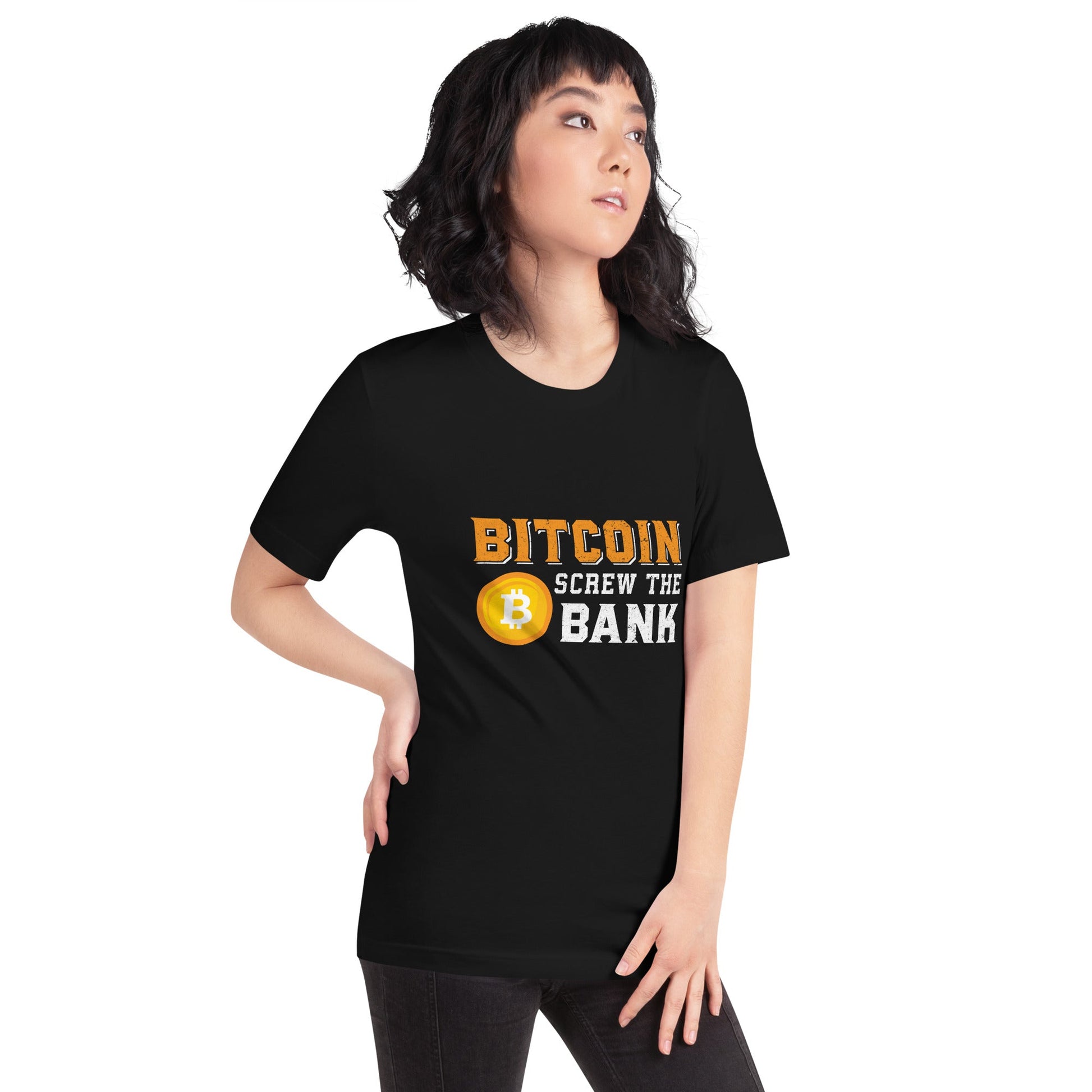 Bitcoin Screw the Bank - Unisex t-shirt by DarkByteGear