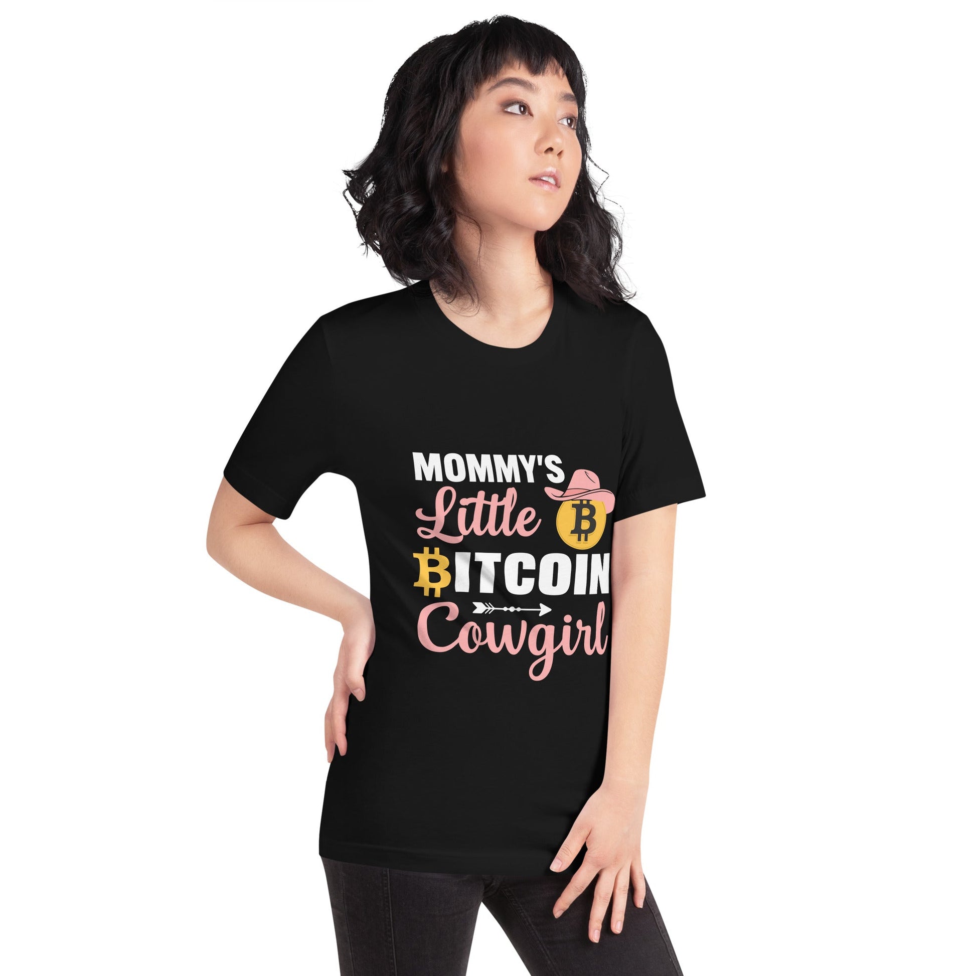 Mommy's little bitcoin cowgirl - Unisex t-shirt by DarkByteGear