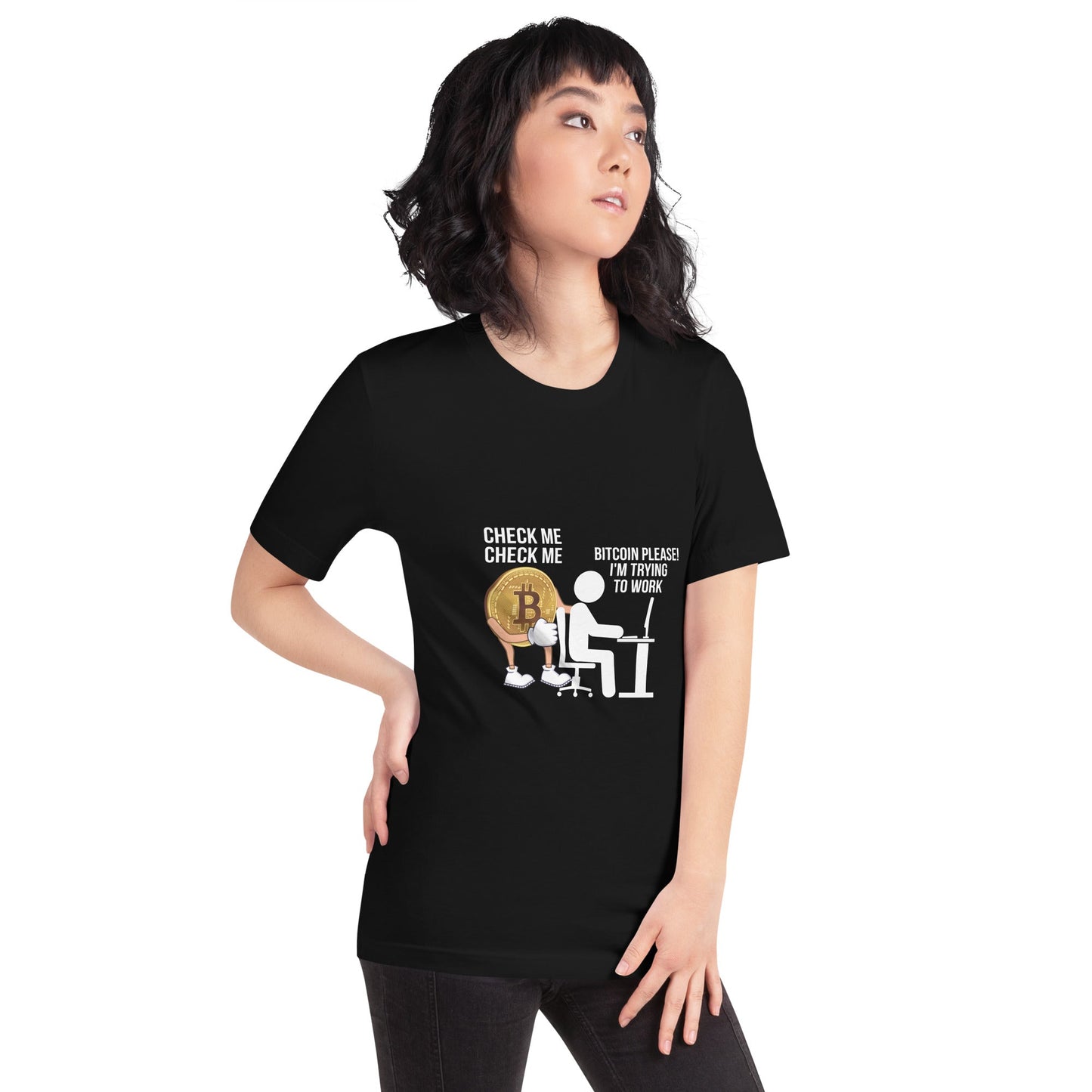 Bitcoin, Please! I am trying to work Unisex t-shirt by DarkByteGear