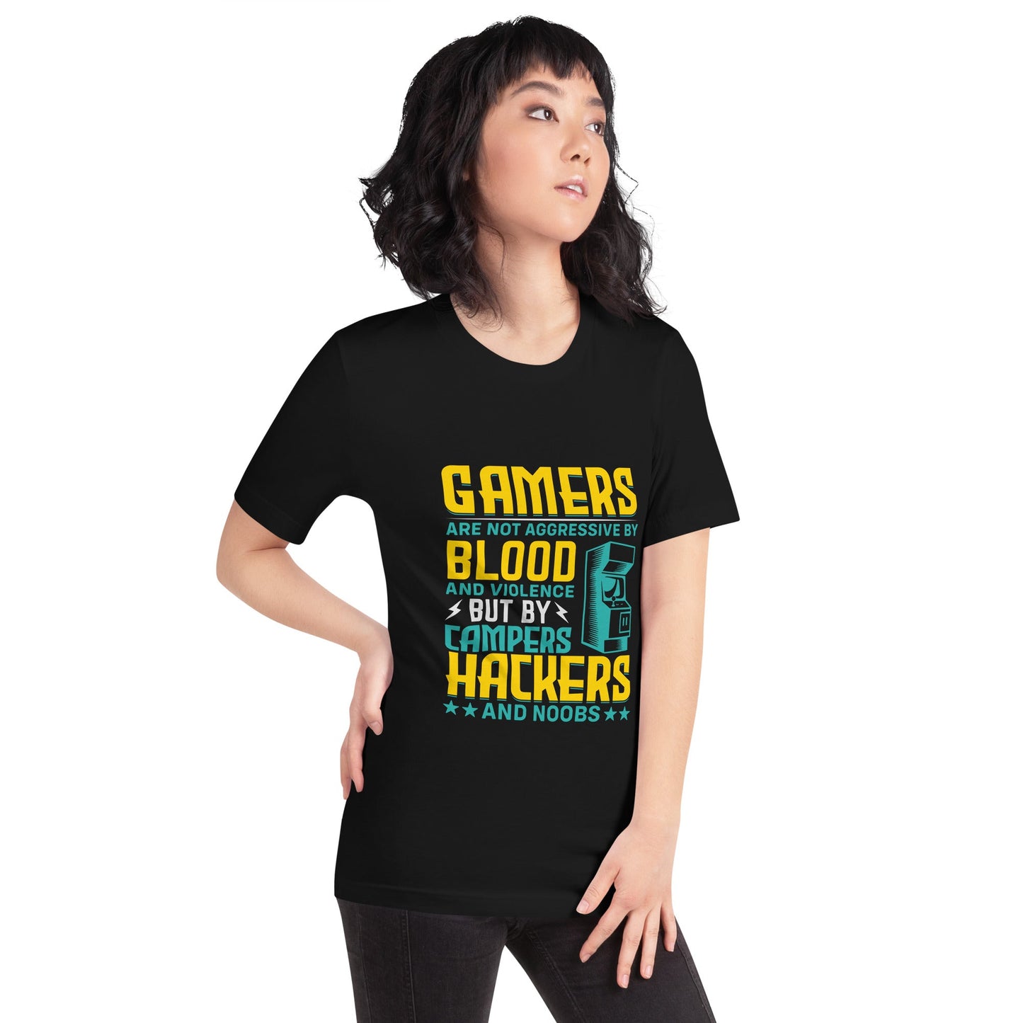 Gamers are not Aggressive by Blood and Violence ( rasel ) - Unisex t-shirt by DarkByteGear