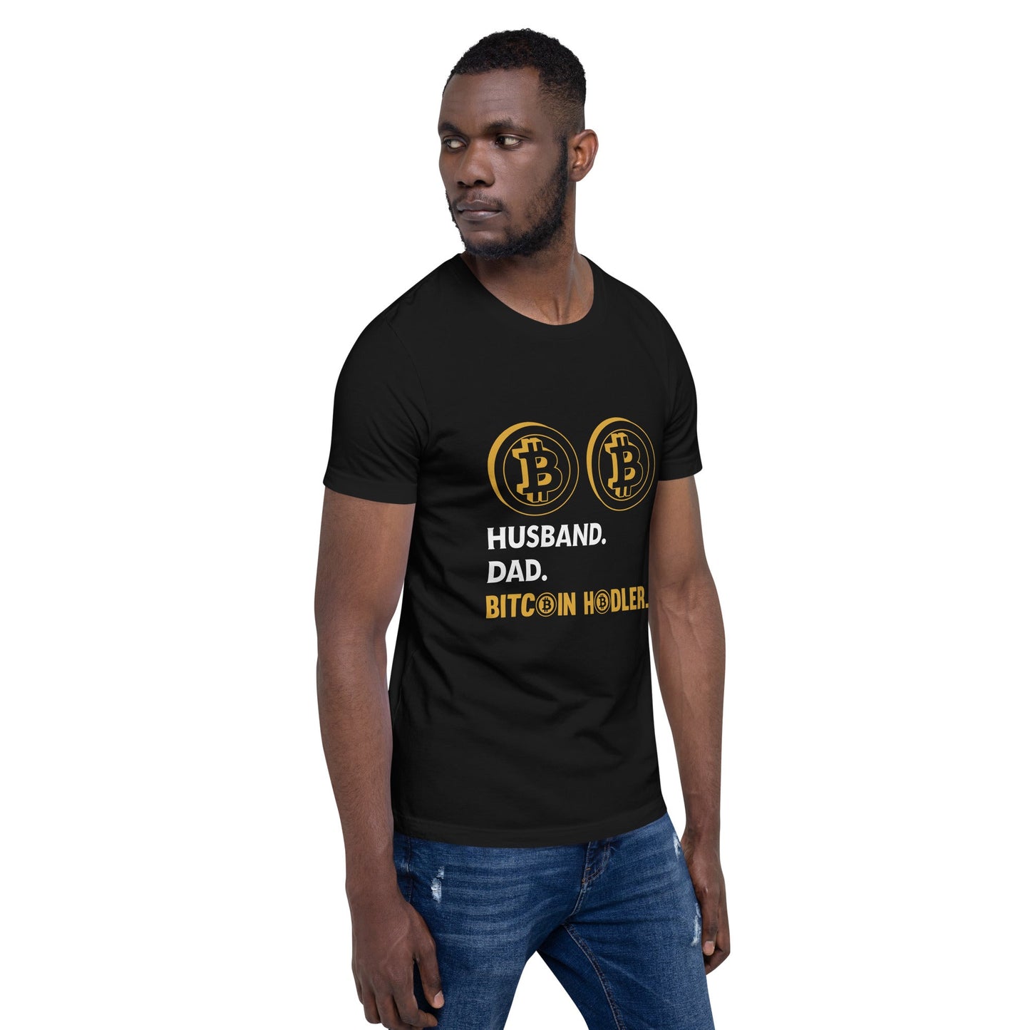 Husband, Dad, Bitcoin Holder Unisex t-shirt by DarkByteGear