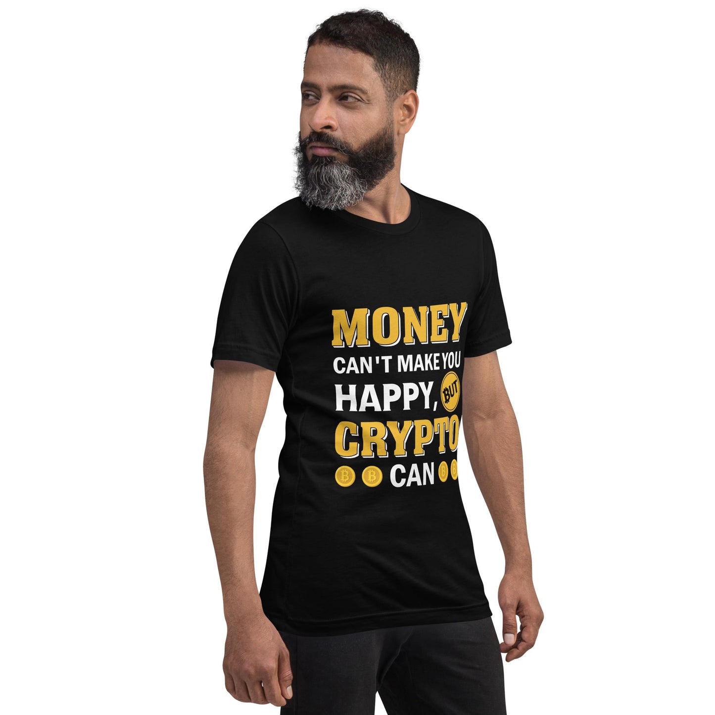 Money can't Buy You Happiness but Bitcoin Can Unisex t-shirt by DarkByteGear