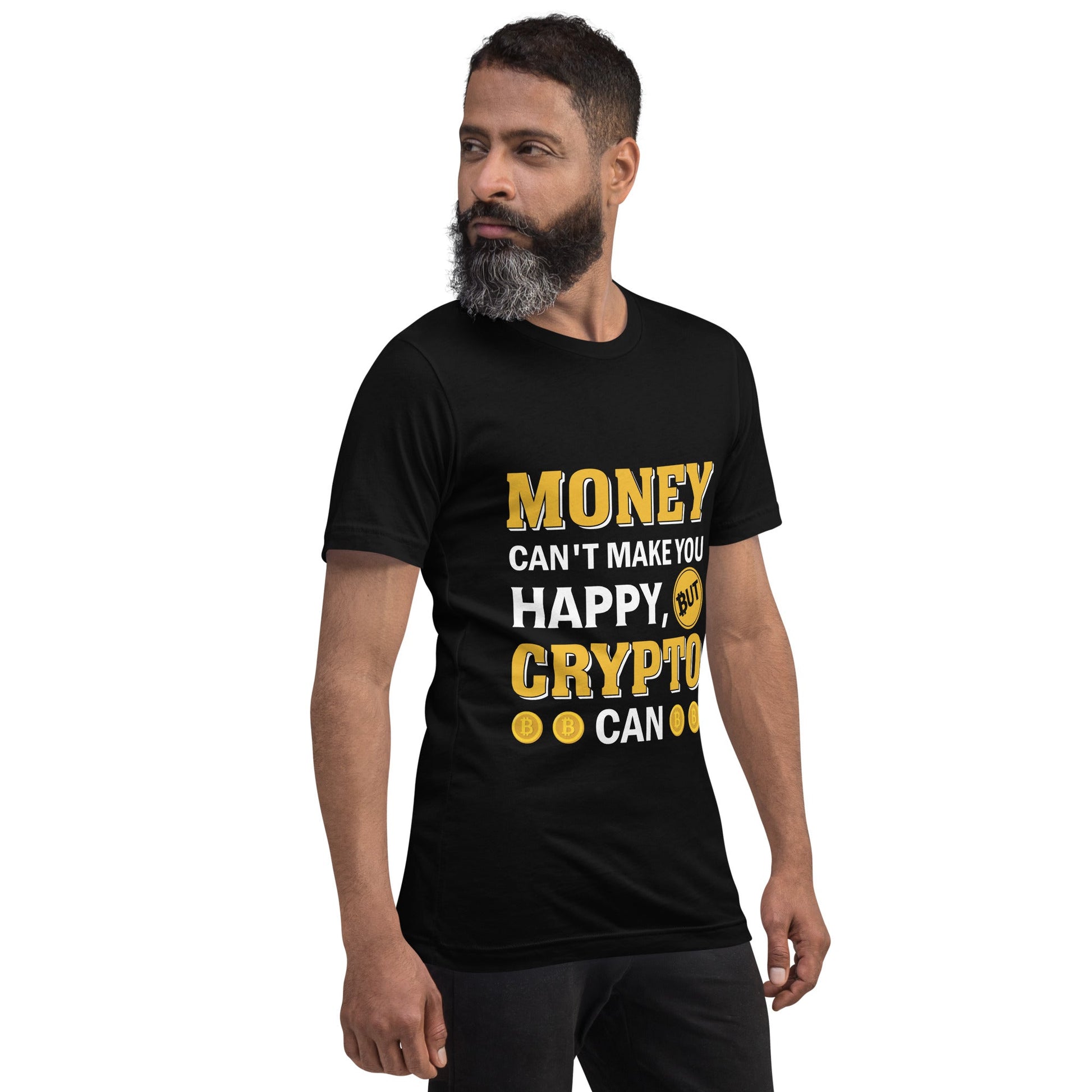 Money can't Buy You Happiness but Bitcoin Can Unisex t-shirt by DarkByteGear