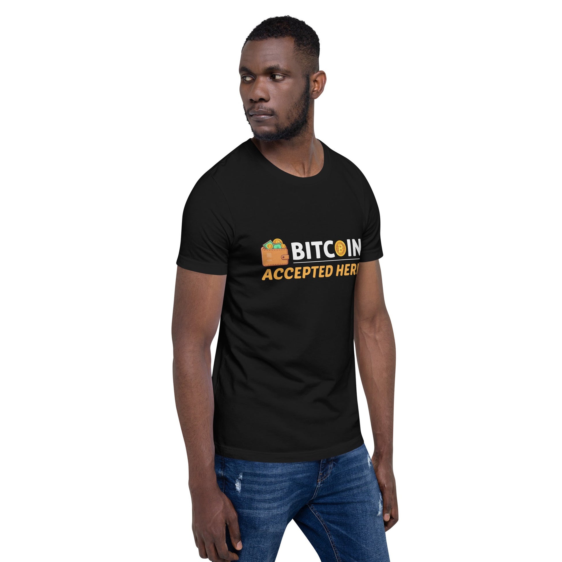 Bitcoin Accepted Here - Unisex t-shirt by DarkByteGear