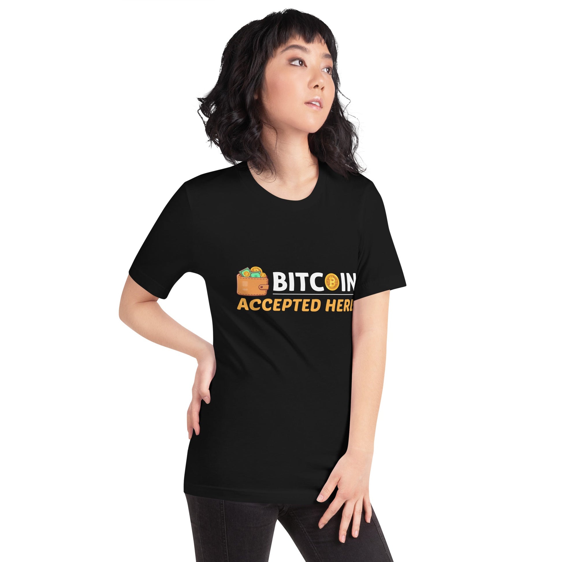 Bitcoin Accepted Here - Unisex t-shirt by DarkByteGear