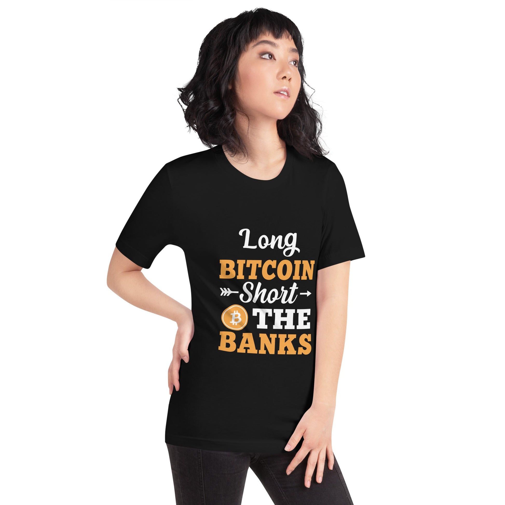 Long Big Coin, Short the Banks - Unisex t-shirt by DarkByteGear