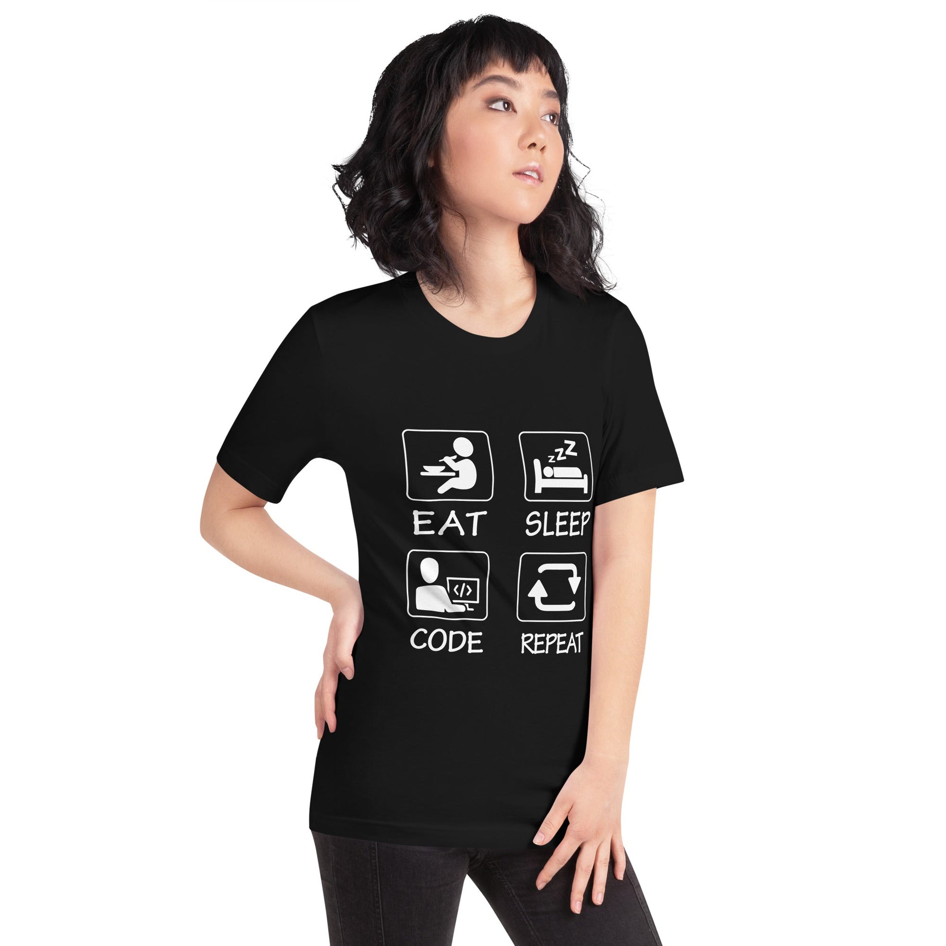 Eat, Sleep, Code, Repeat V1 - Unisex t-shirt by DarkByteGear