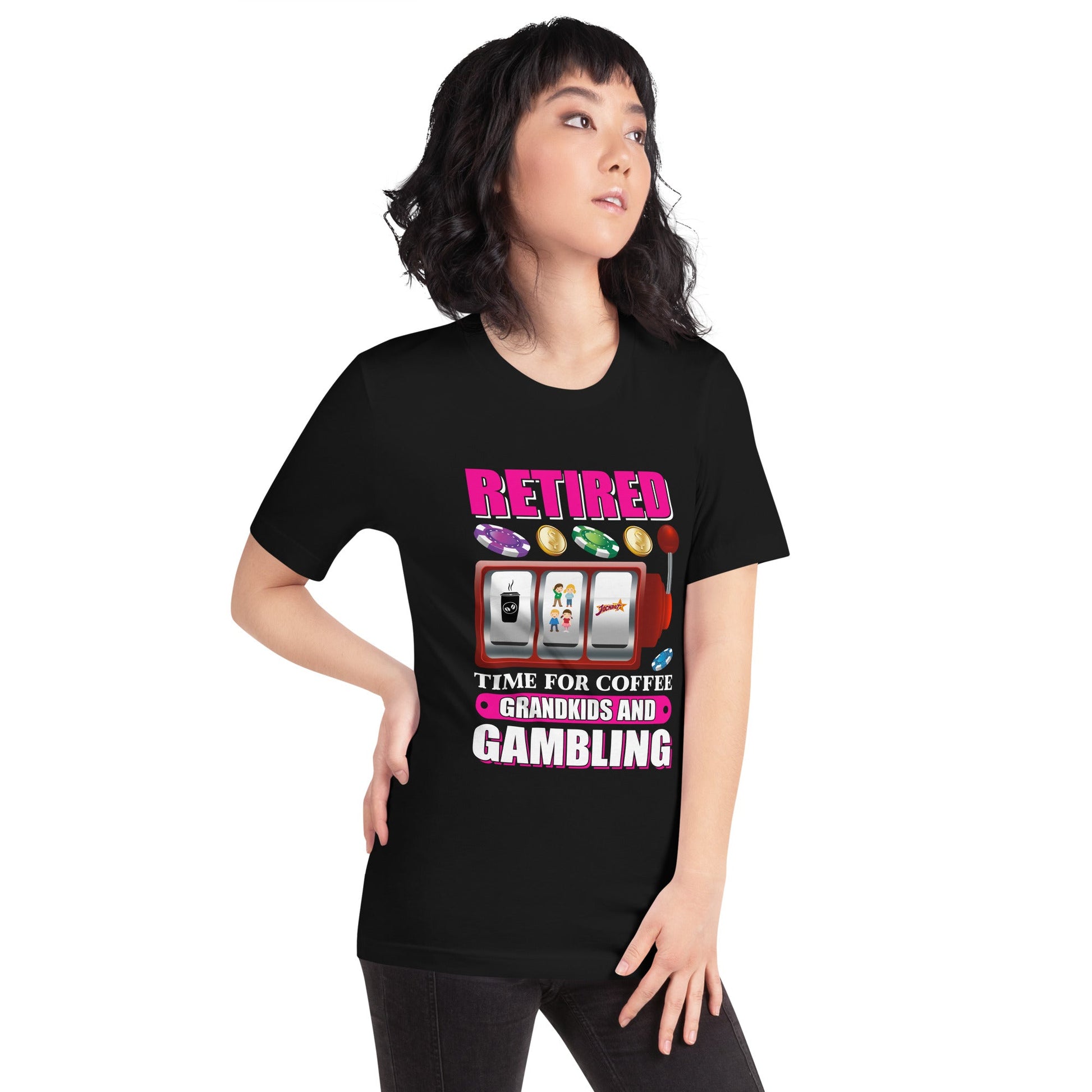 Retired: Time for Coffee, Grandkids and Gambling - Unisex t-shirt by DarkByteGear