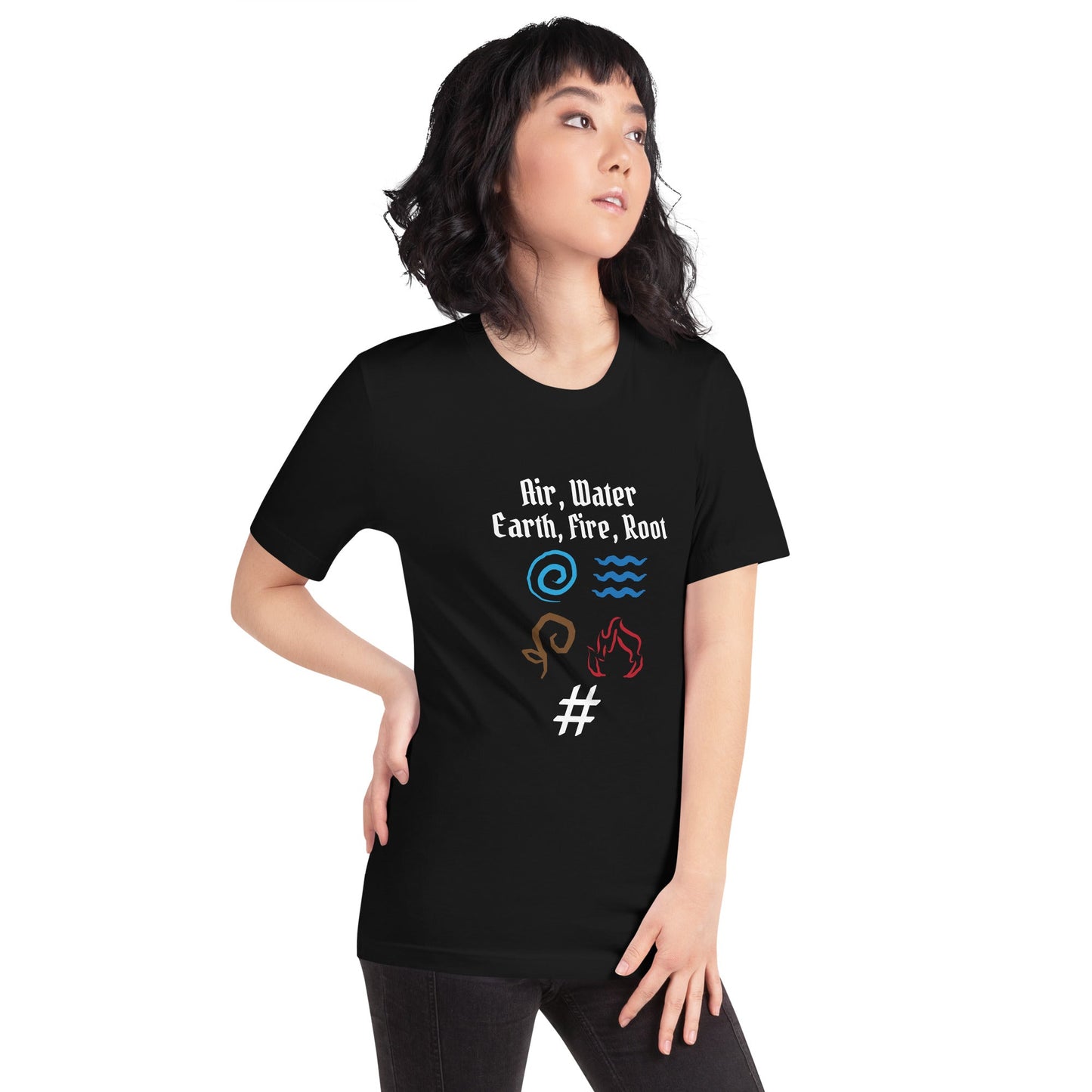 Air, Water, Earth, Fire, Root - Unisex t-shirt by DarkByteGear