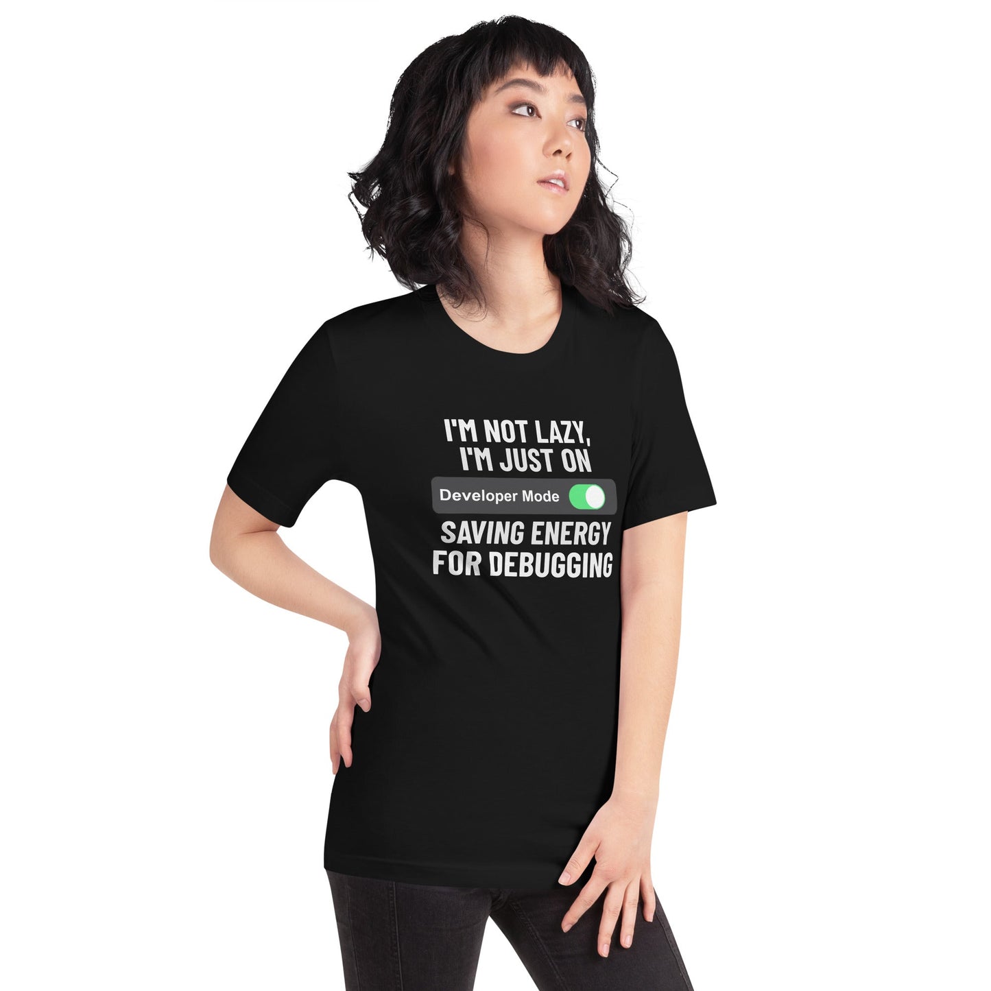 I'm not lazy, I'm just on developer mode - Unisex t-shirt by DarkByteGear