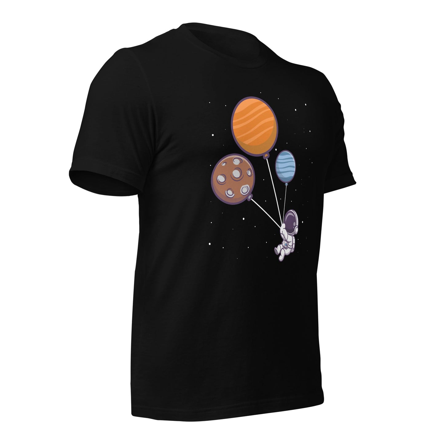Astronaut with Balloons in Space - Unisex T-shirt by DarkByteGear