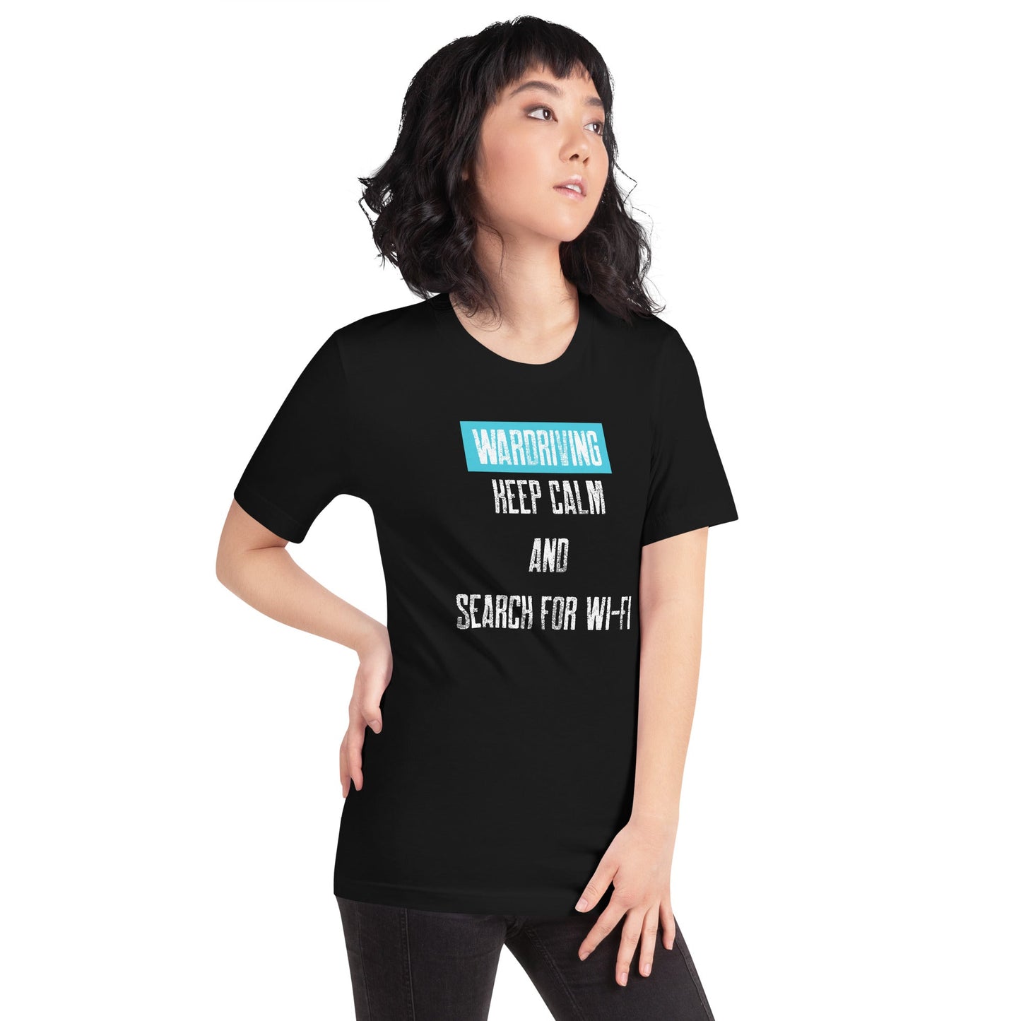 Wardriving Keep calm and search for Wi-Fi - Unisex t-shirt by DarkByteGear