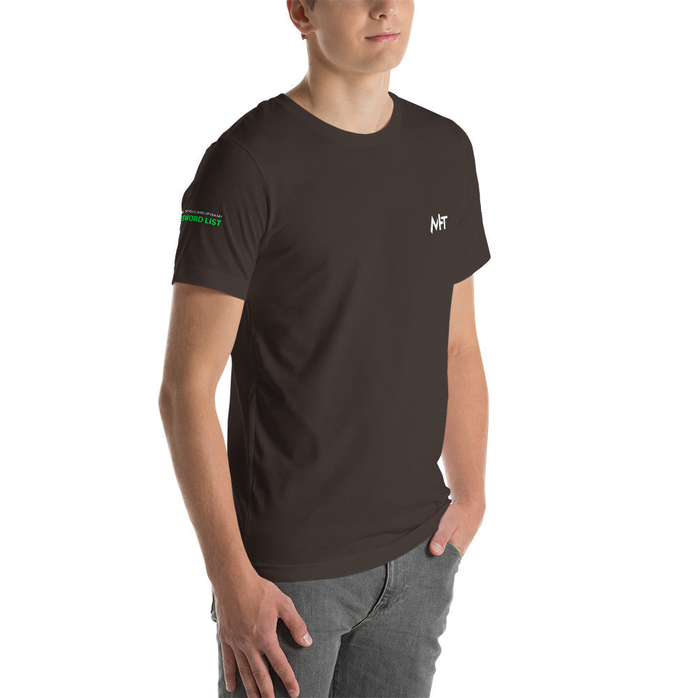 Password List - Short-Sleeve Unisex T-Shirt (all sides print) by DarkByteGear