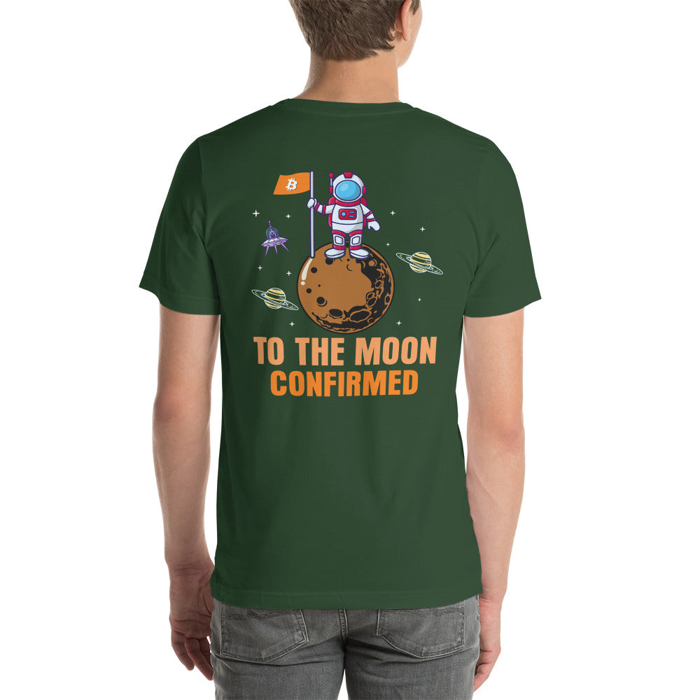 To The Moon Confirmed Unisex t-shirt (back print) by DarkByteGear