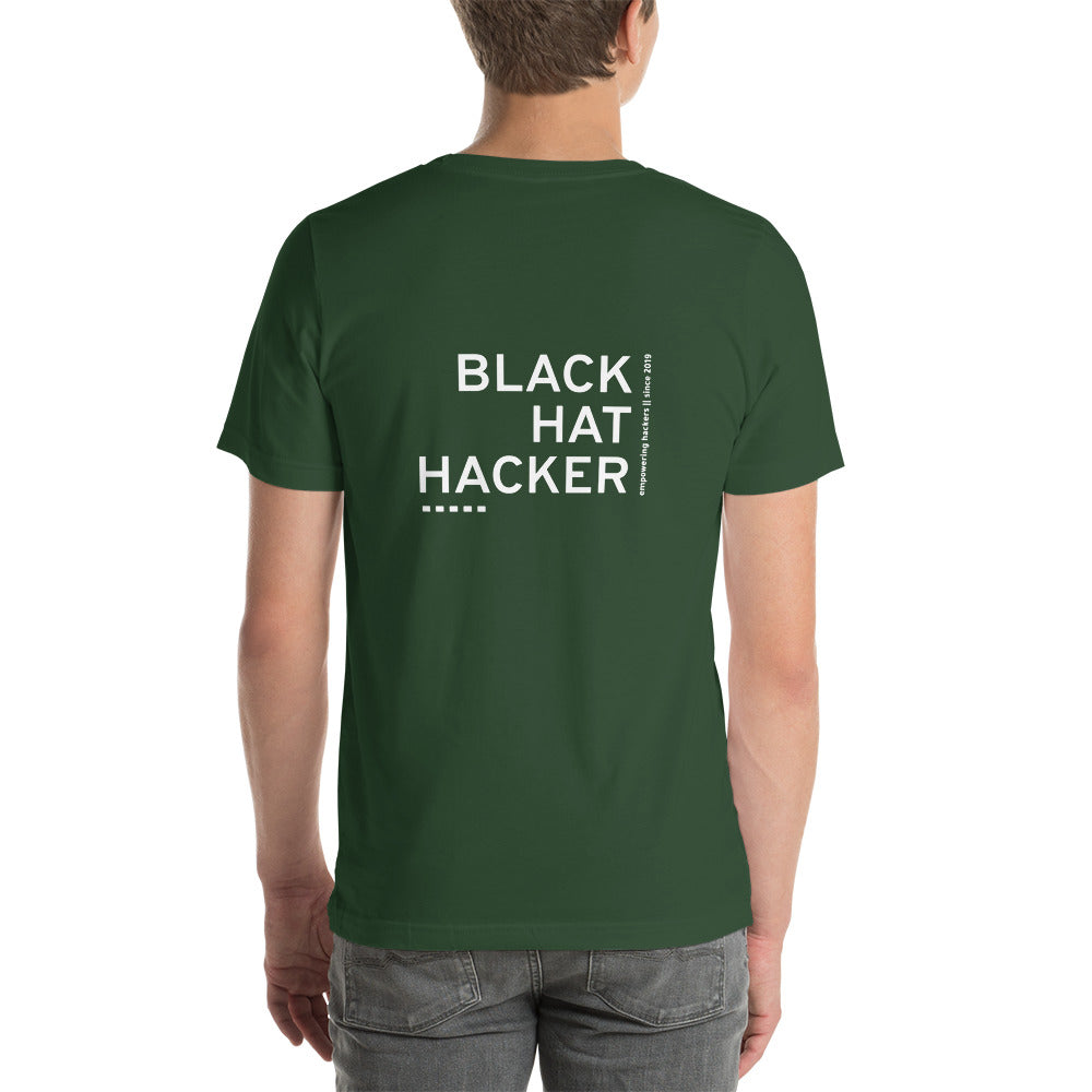 Black Hat Hacker V11 Unisex t-shirt ( Back Print ) by DarkByteGear