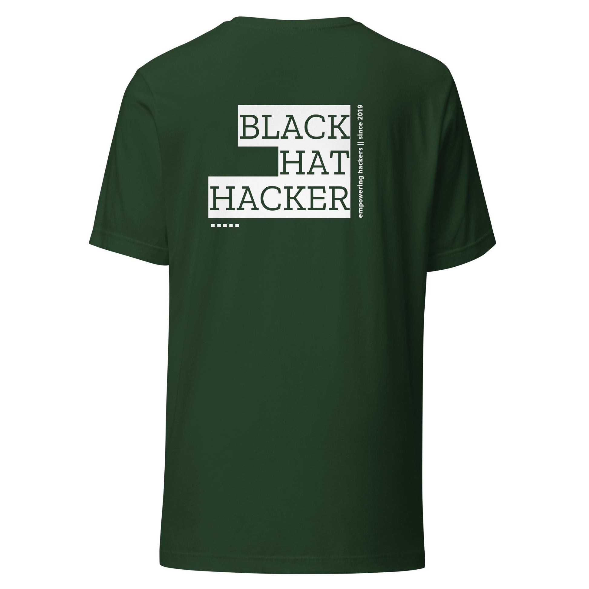 Black Hat Hacker V9 Unisex t-shirt ( Back Print ) by DarkByteGear