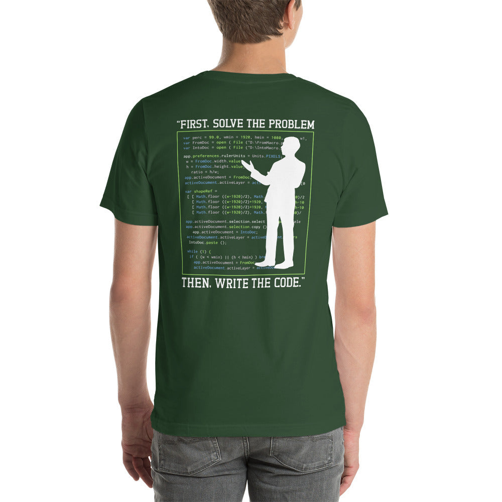 First, Solve the problem; then, Write the code V5 - Unisex t-shirt ( Back Print ) by DarkByteGear