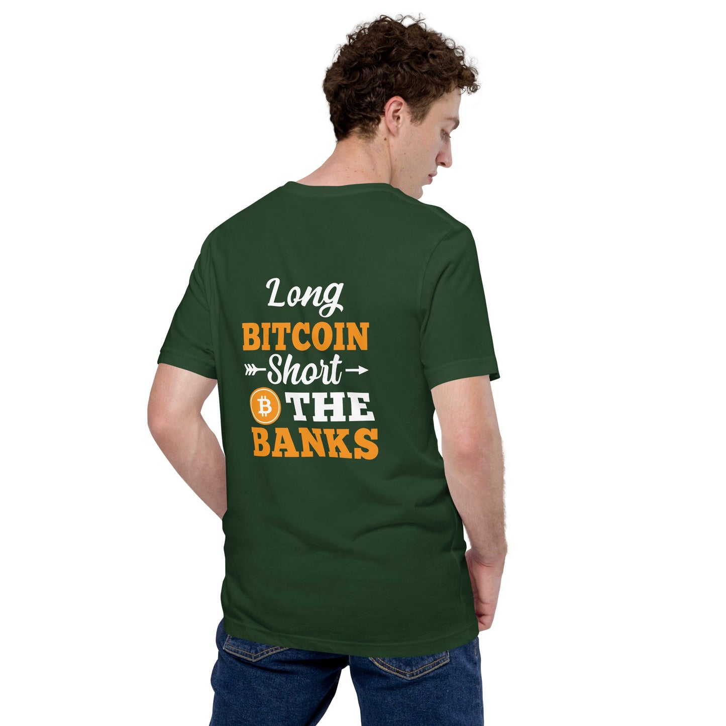 Long Big Coin, Short the Banks - Unisex t-shirt ( Back Print ) by DarkByteGear