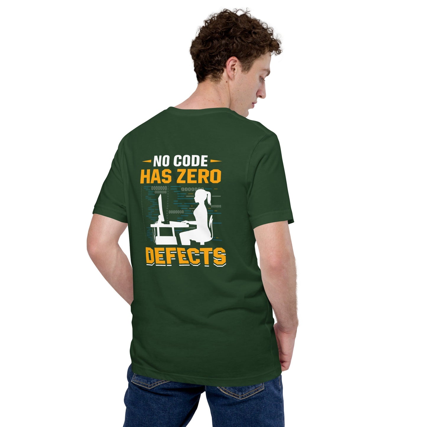 No code has zero defect Unisex t-shirt ( Back Print ) by DarkByteGear