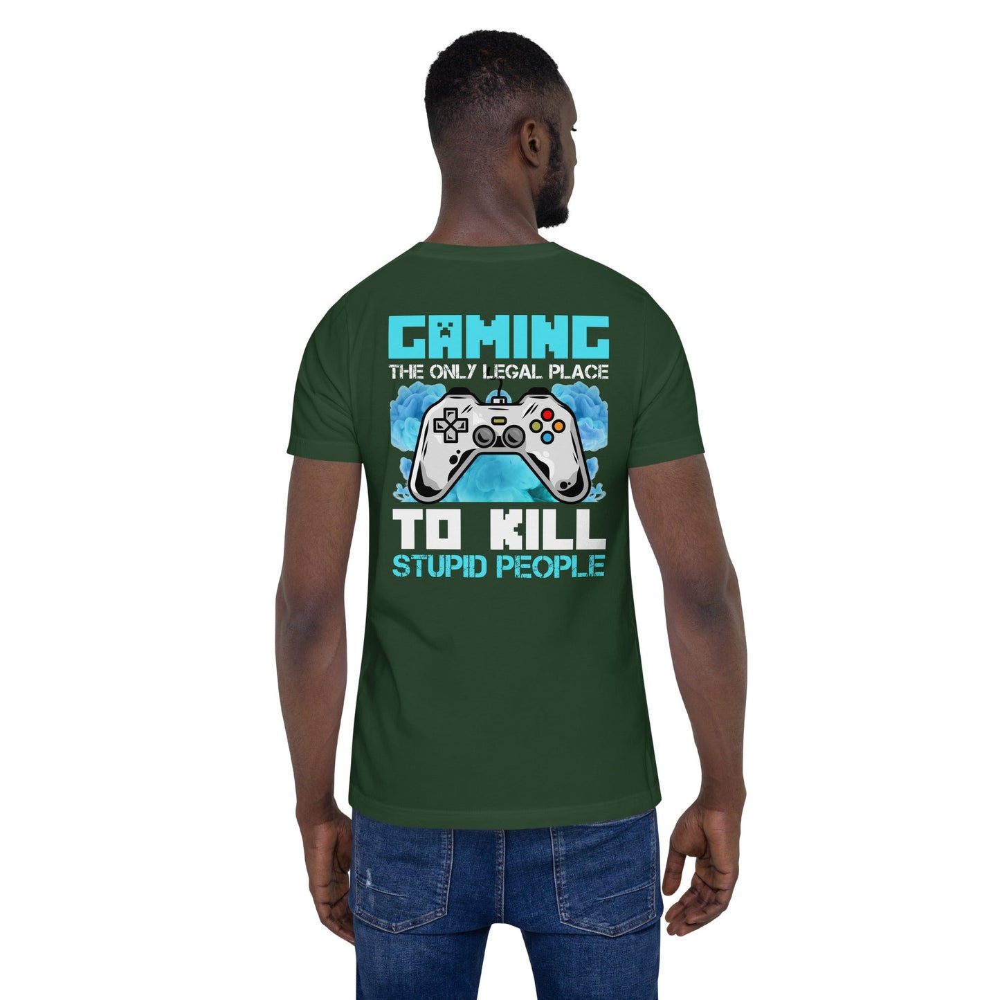 Gaming is the only Legal Place - Blue V ( Back Print ) by DarkByteGear