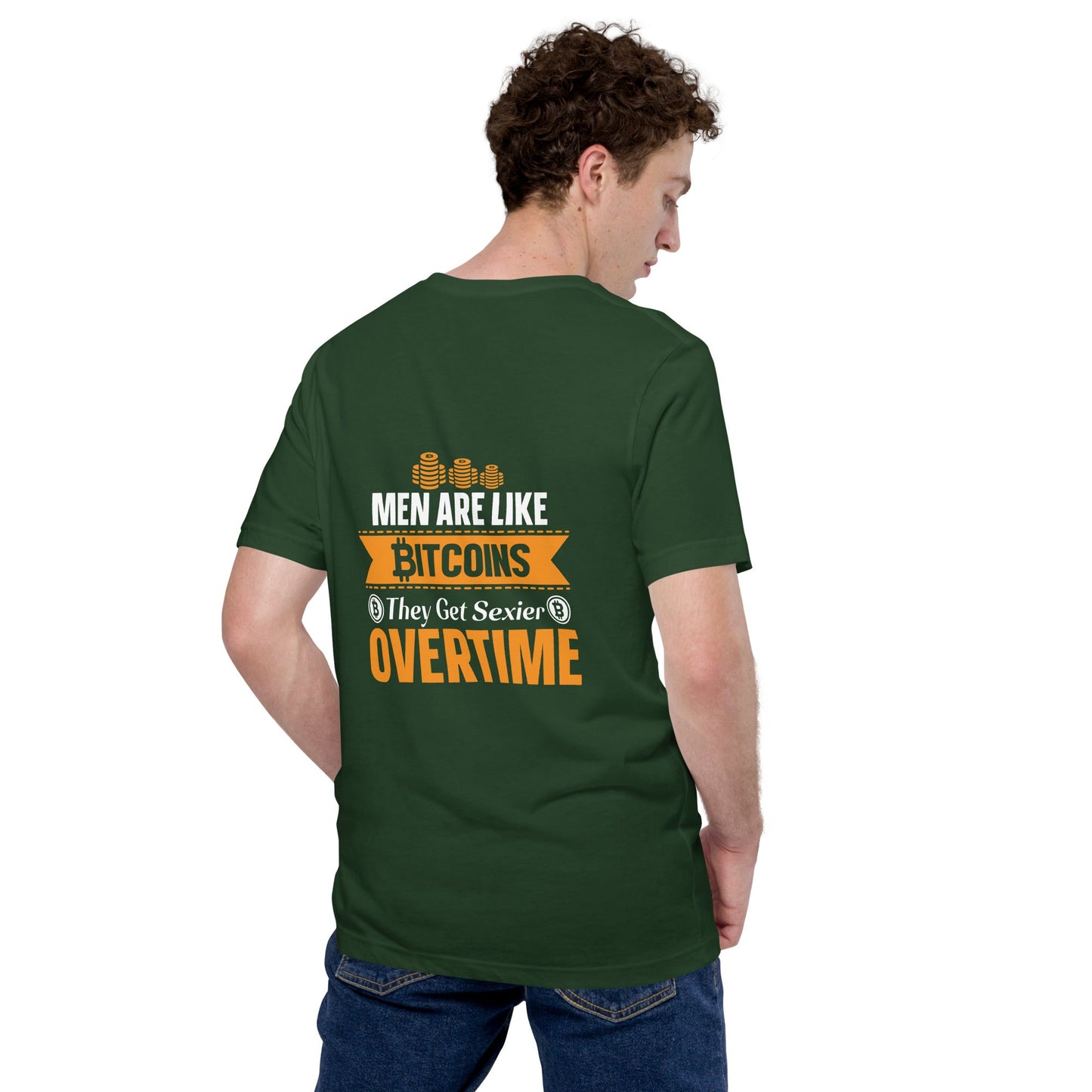 Men are like Bitcoin - Unisex t-shirt ( Back Print ) by DarkByteGear
