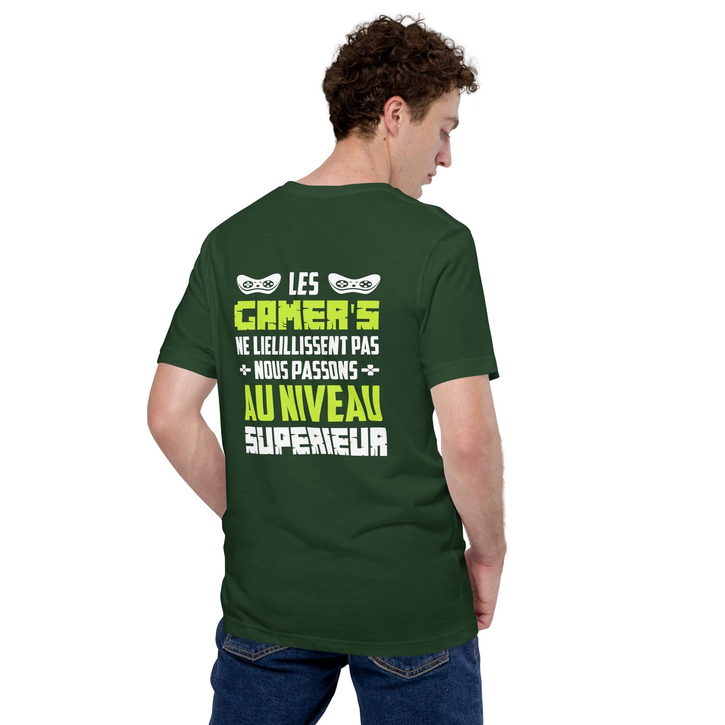 Les Gamer's Au Niveau Unisex t-shirt ( Back Print ) by DarkByteGear