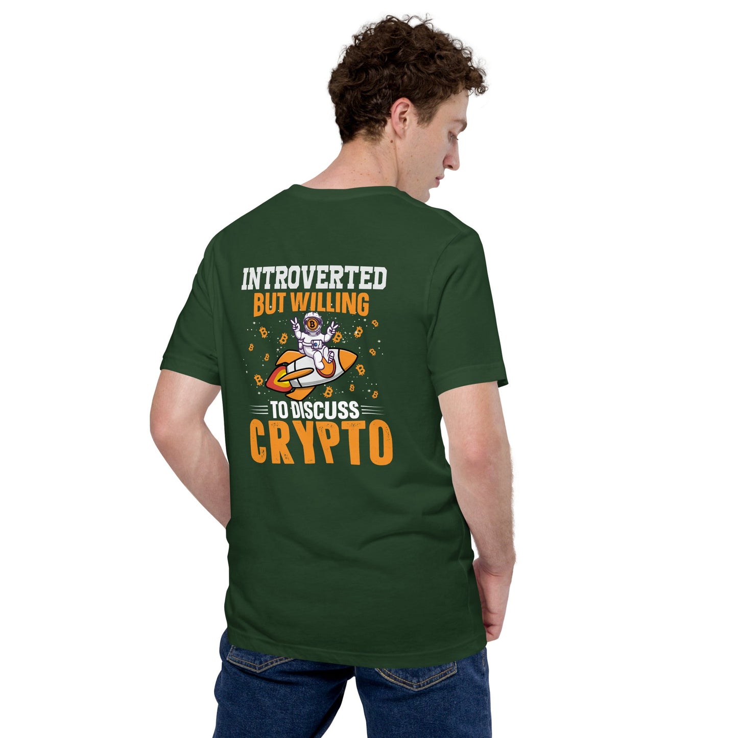Introverted but Willing to Discuss Bitcoin Unisex t-shirt ( Back Print ) by DarkByteGear