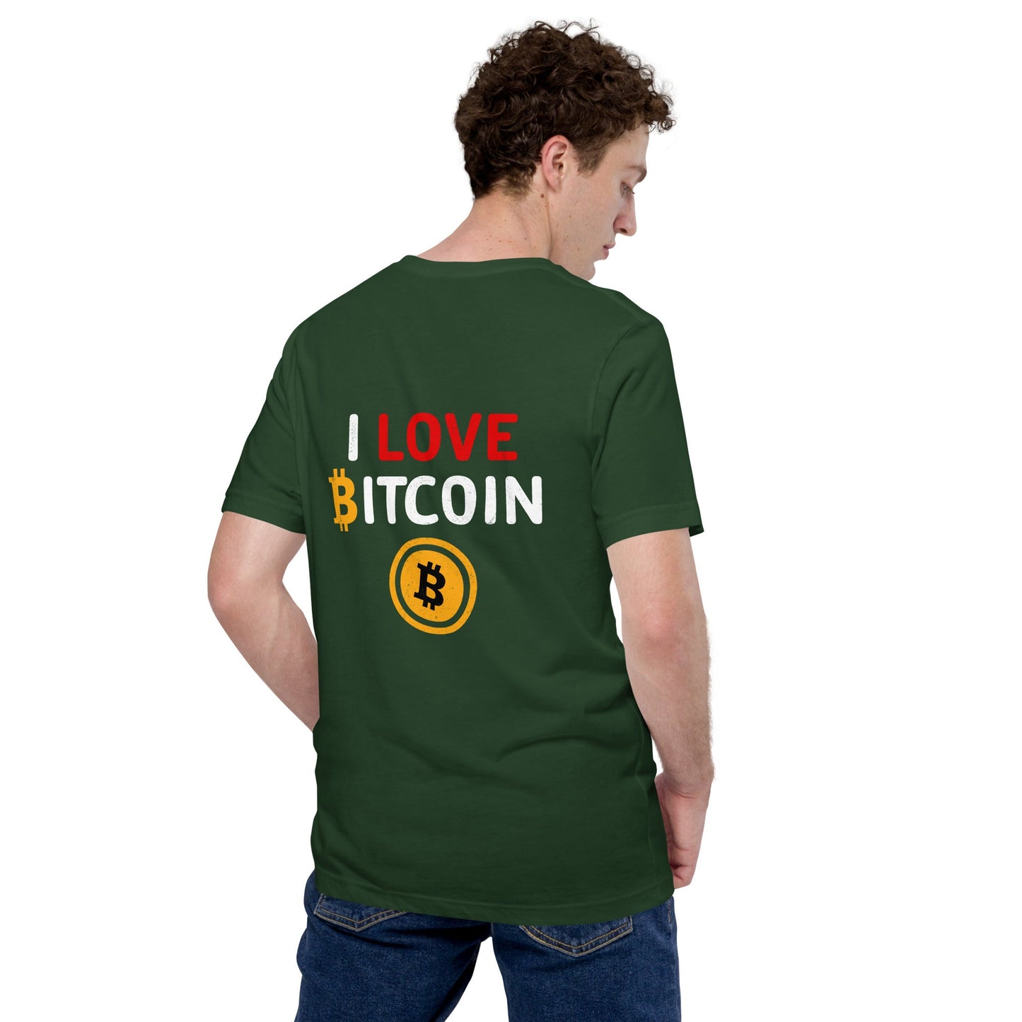 I Love Bitcoin - Unisex t-shirt ( Back Print ) by DarkByteGear
