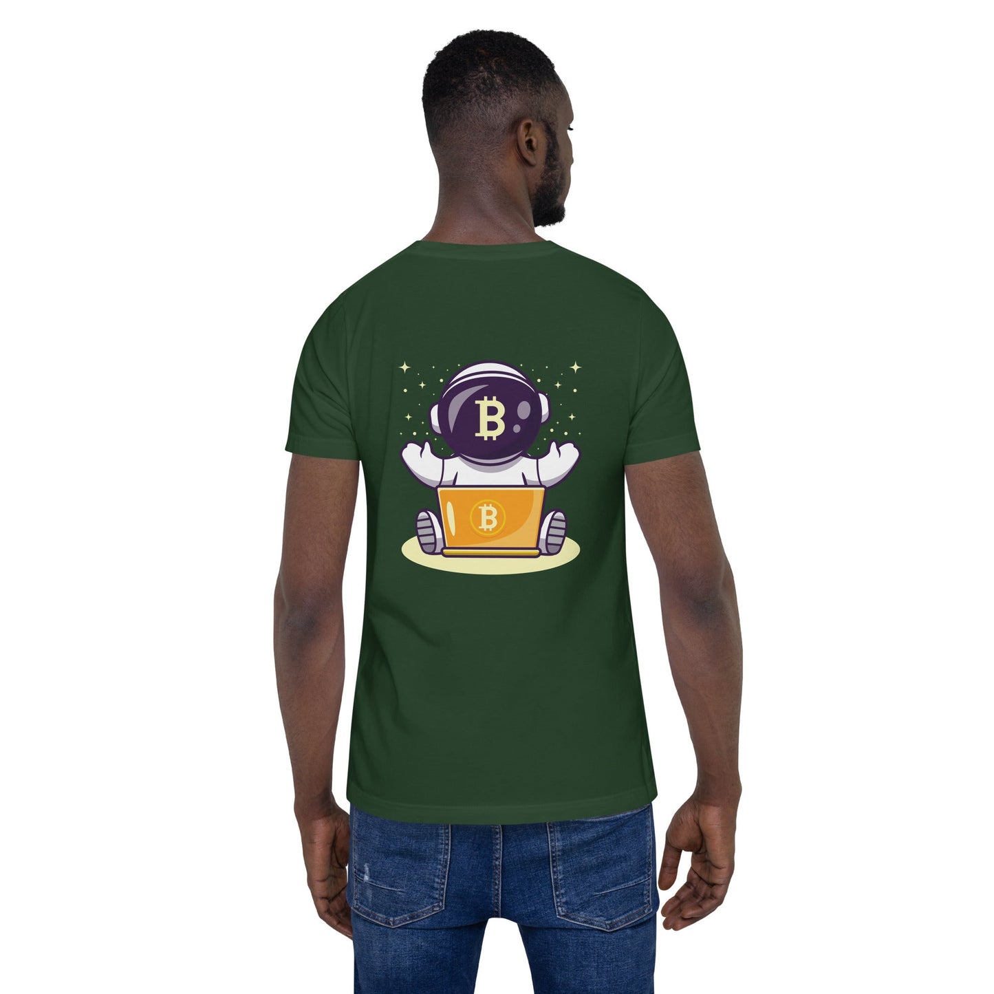 Bitcoin Astronaut - Unisex t-shirt ( Back Print ) by DarkByteGear