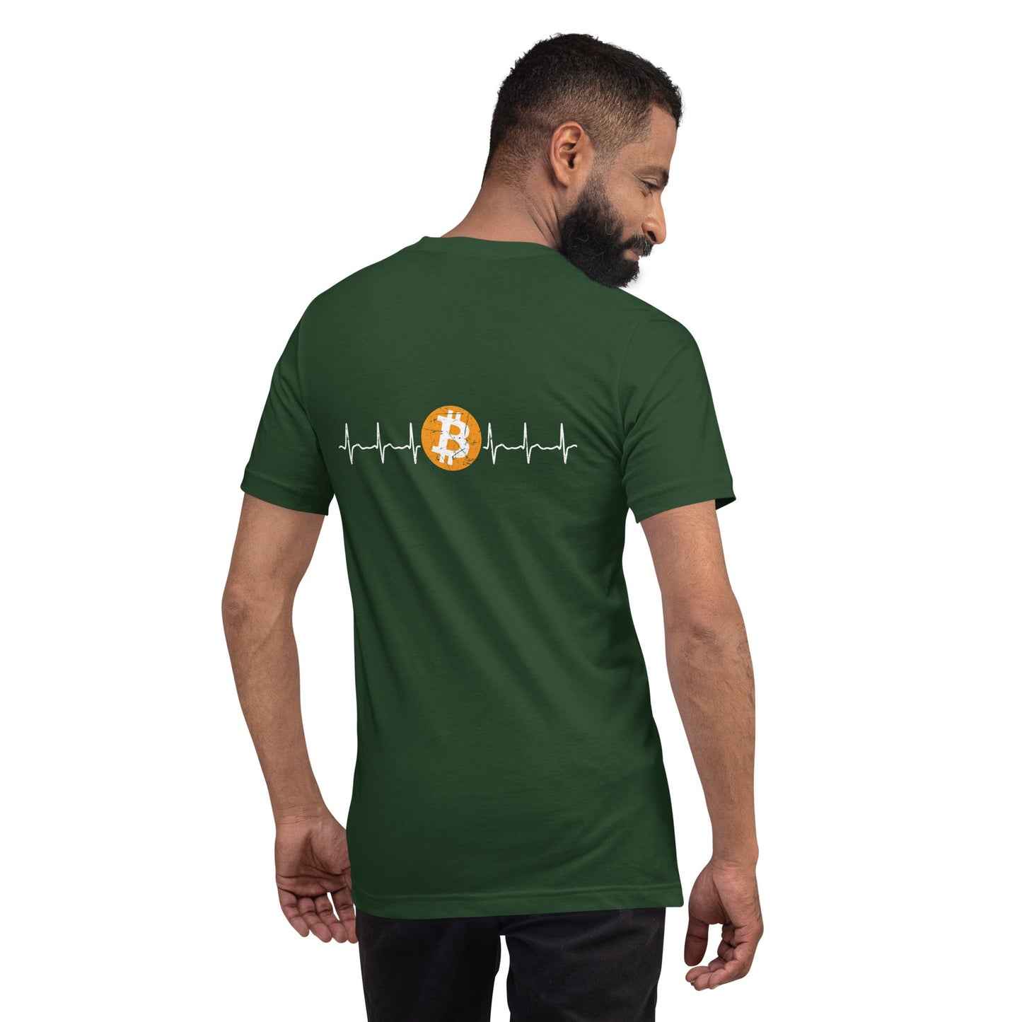 Bitcoin Heartbeat - Unisex t-shirt ( Back Print ) by DarkByteGear