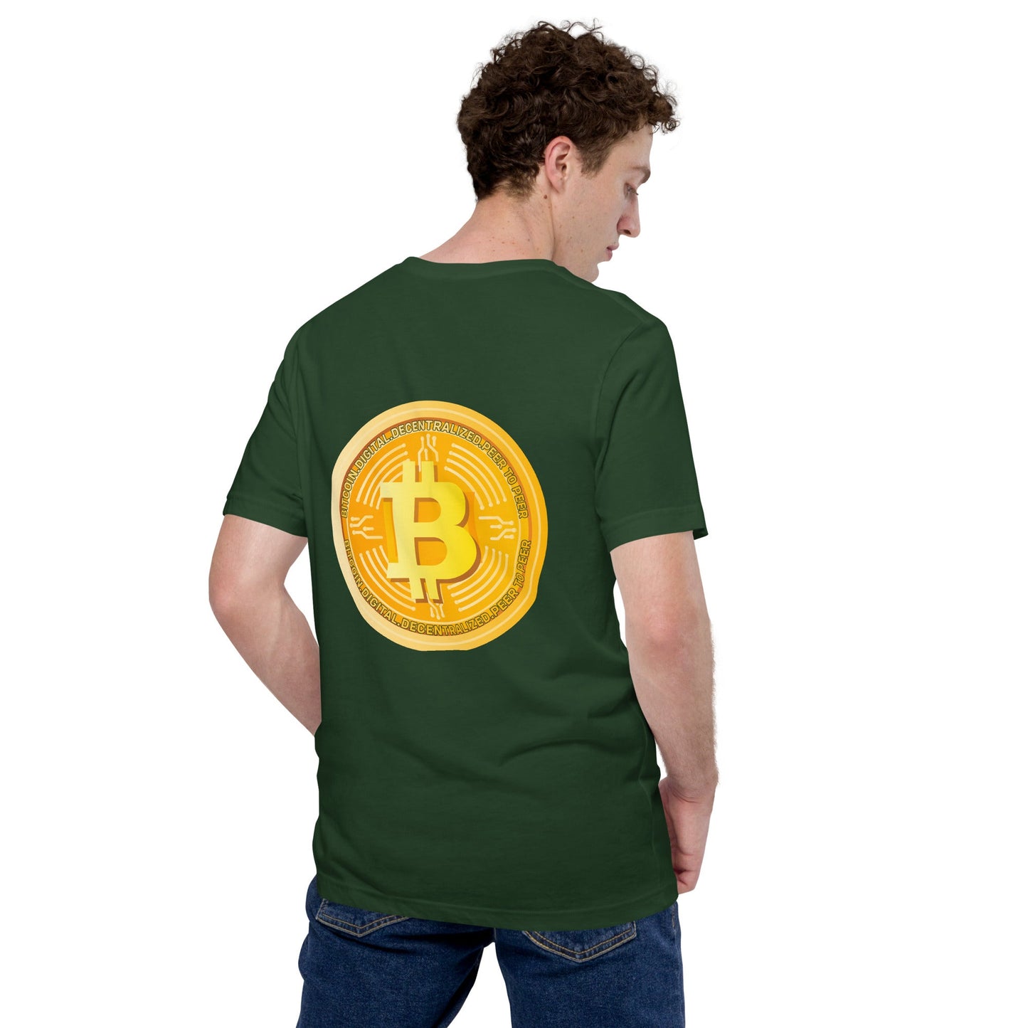 Bitcoin Medal - Unisex t-shirt ( Back Print ) by DarkByteGear