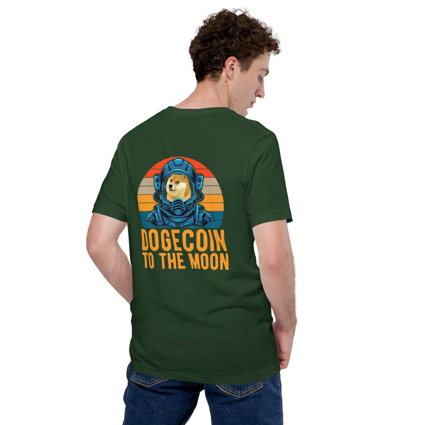 Doge Coin to the Moon - Unisex t-shirt ( Back Print ) by DarkByteGear