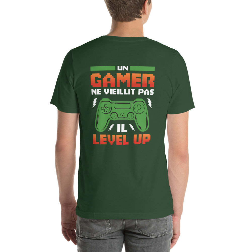 Un GAMER NE VIEILLIT PAS IL Level Up - Unisex t-shirt by DarkByteGear