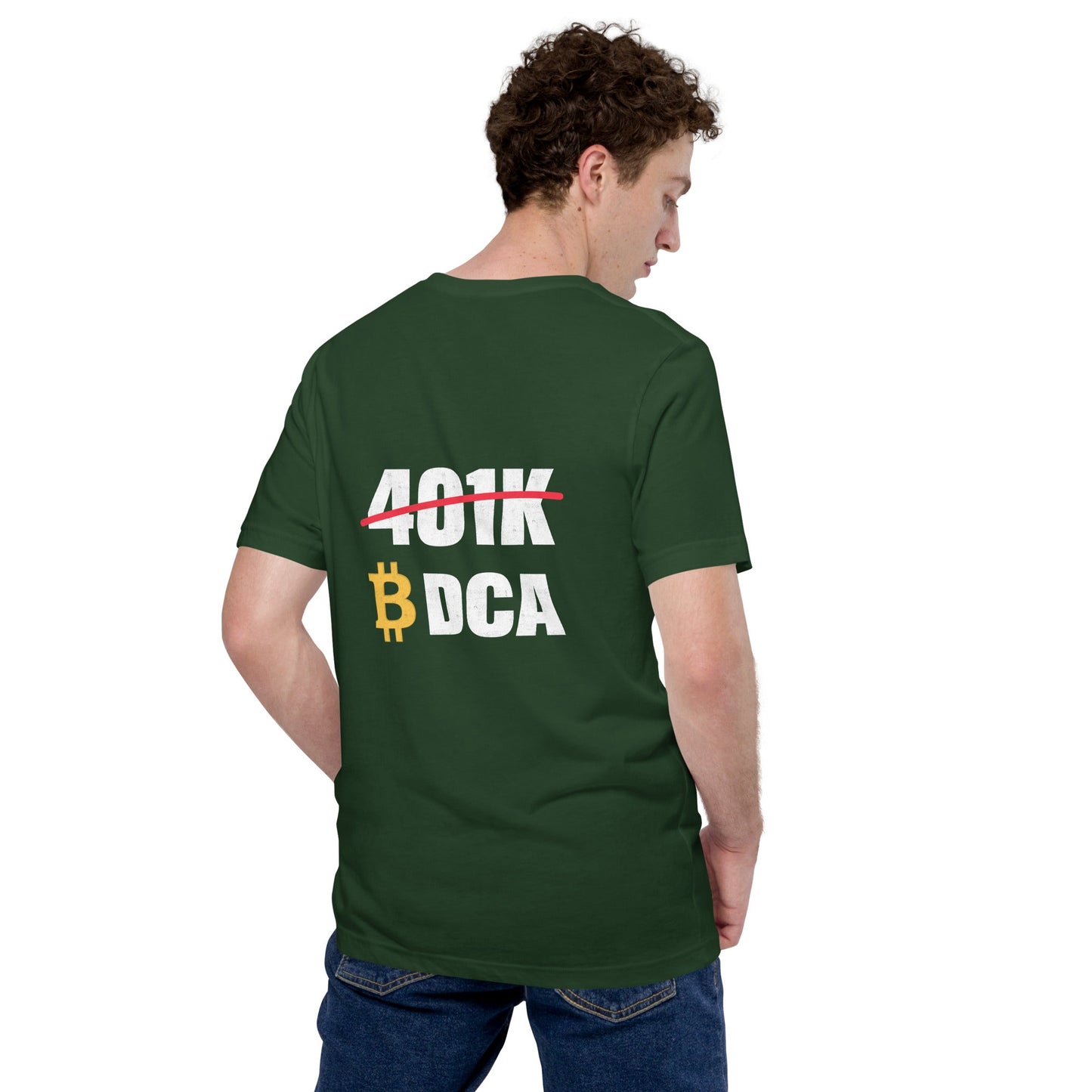 401K Bitcoin DCA Unisex t-shirt ( Back Print ) by DarkByteGear