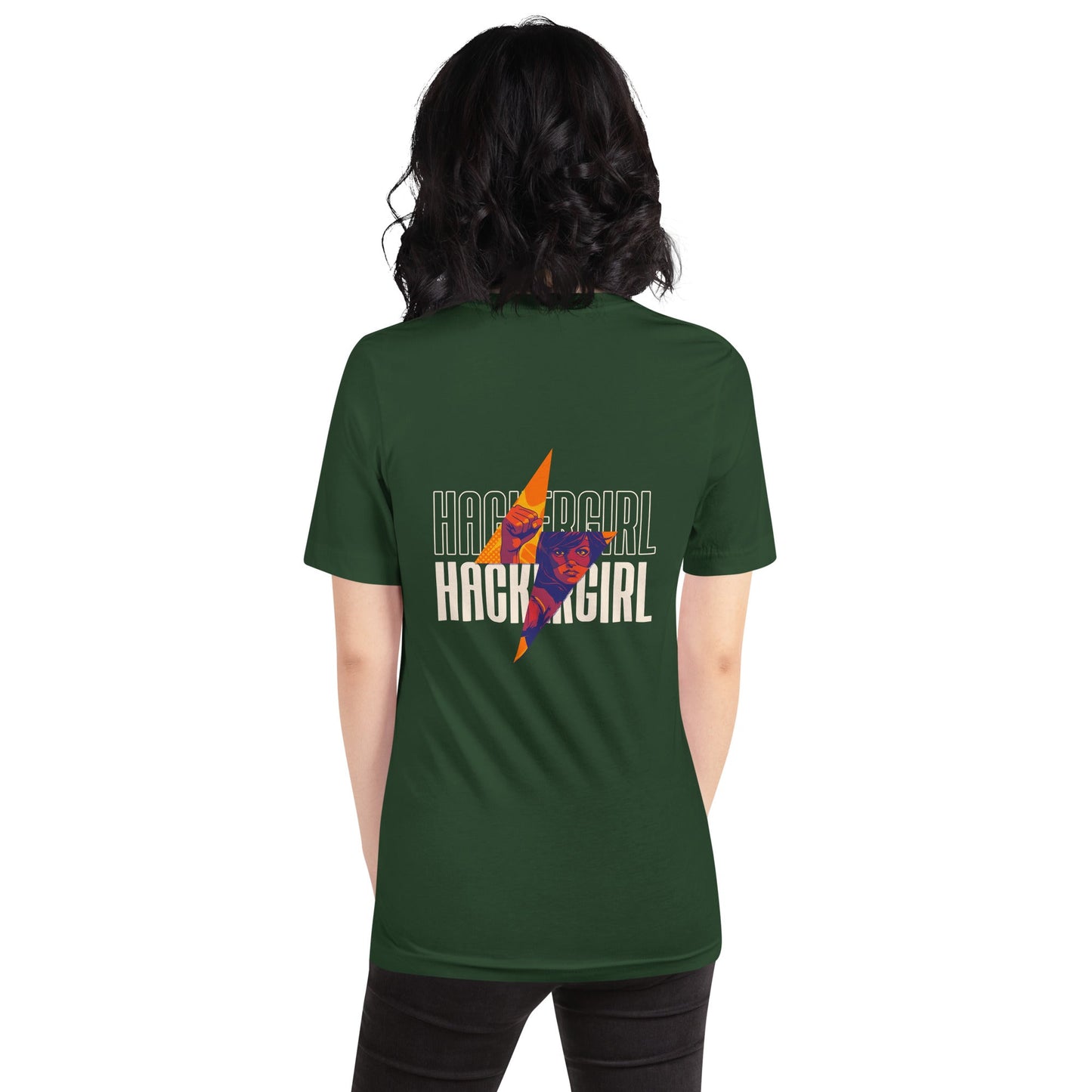 Hacker Girl V1 - Unisex t-shirt ( Back Print ) by DarkByteGear