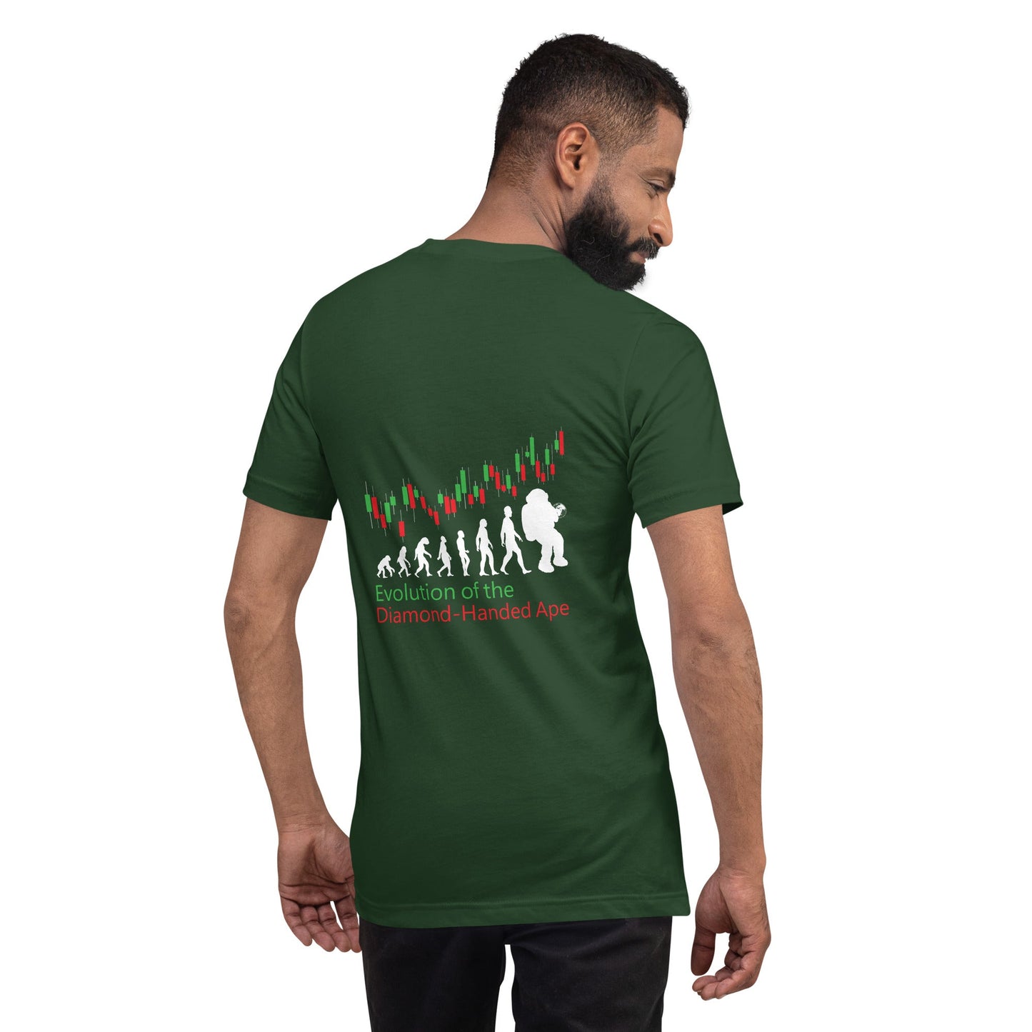 Evolution of the Diamond-handed Ape - Unisex t-shirt ( Back Print ) by DarkByteGear