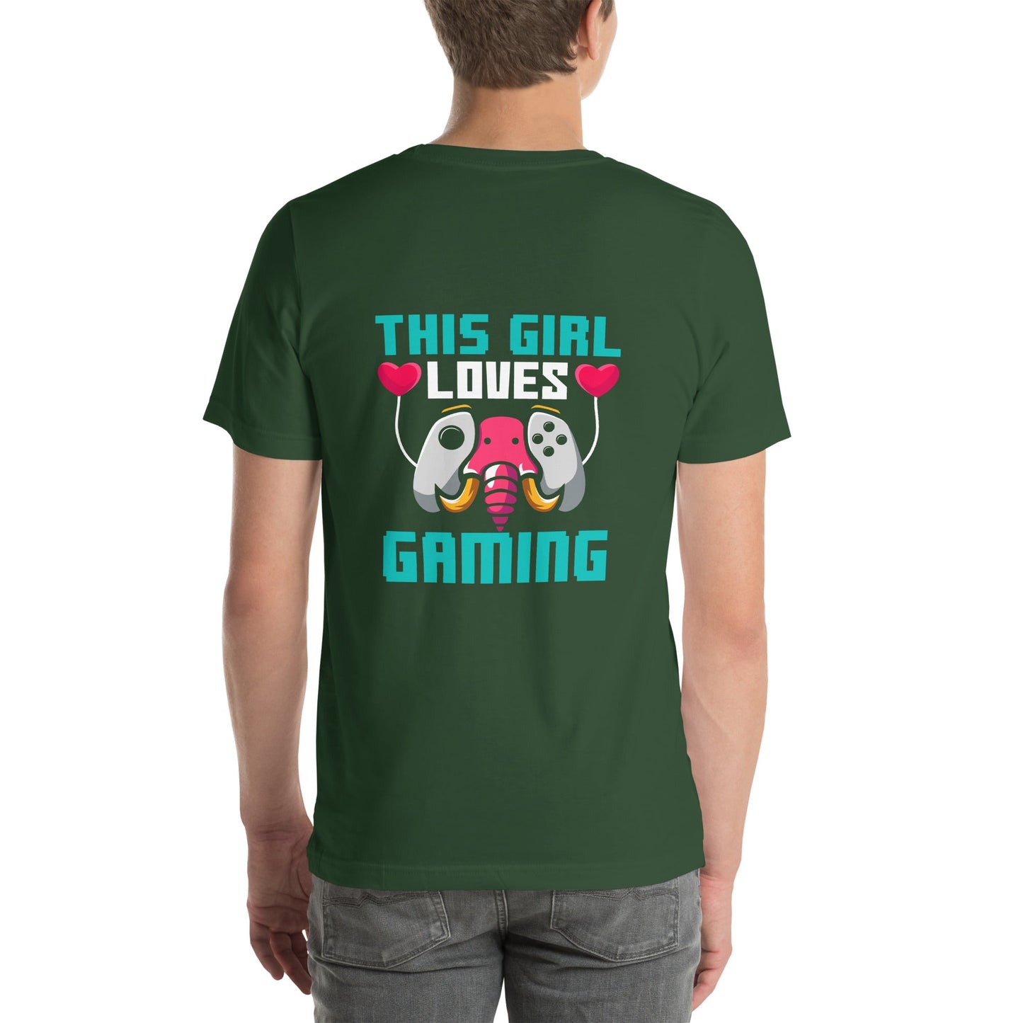This girl Loves video games ( RiMa ) - Unisex t-shirt ( Back Print ) by DarkByteGear