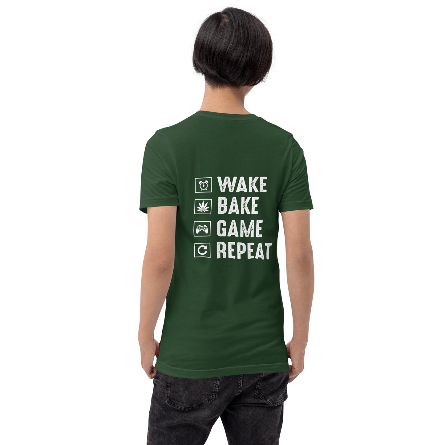 Wake, Bake, Game, Repeat Rima 13 - Unisex t-shirt by DarkByteGear