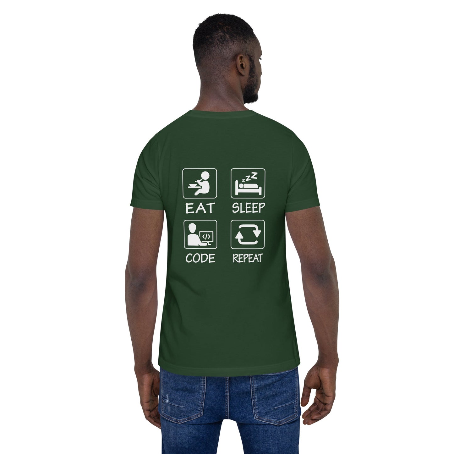 Eat, Sleep, Code, Repeat V1 - Unisex t-shirt ( Back Print ) by DarkByteGear