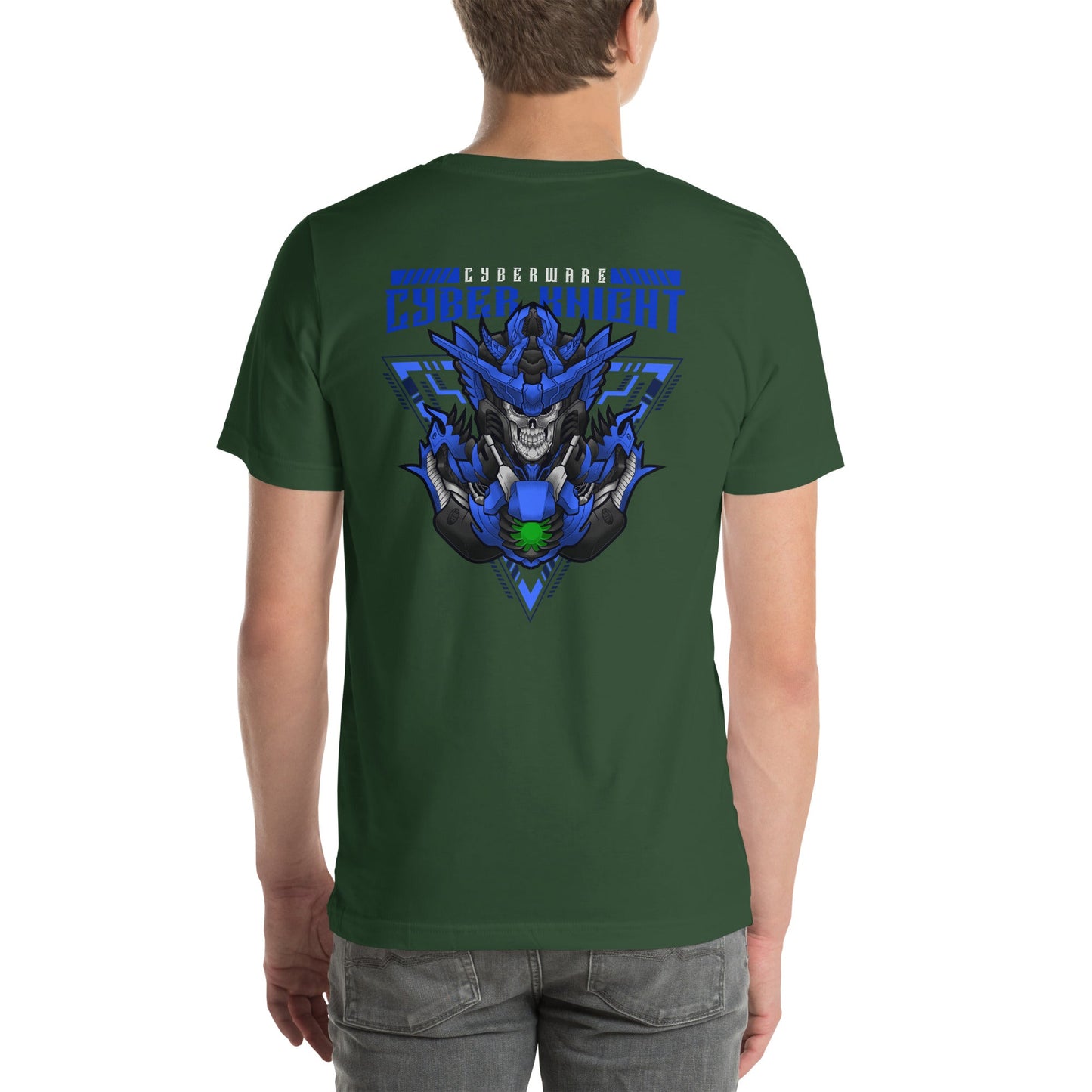 CyberWare Cyber knight - Unisex t-shirt ( Back Print ) by DarkByteGear