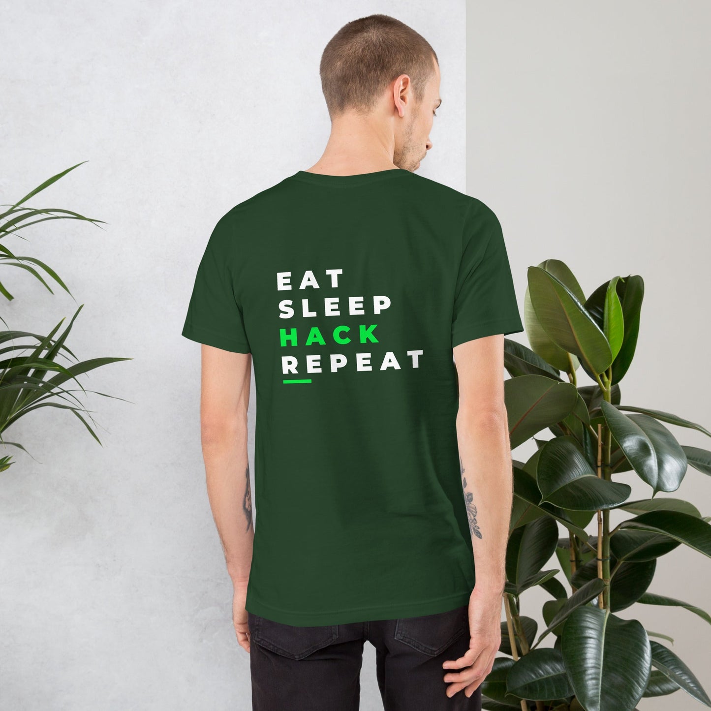 Eat, Sleep, Hack, Repeat V2 - Unisex t-shirt ( Back Print ) by DarkByteGear