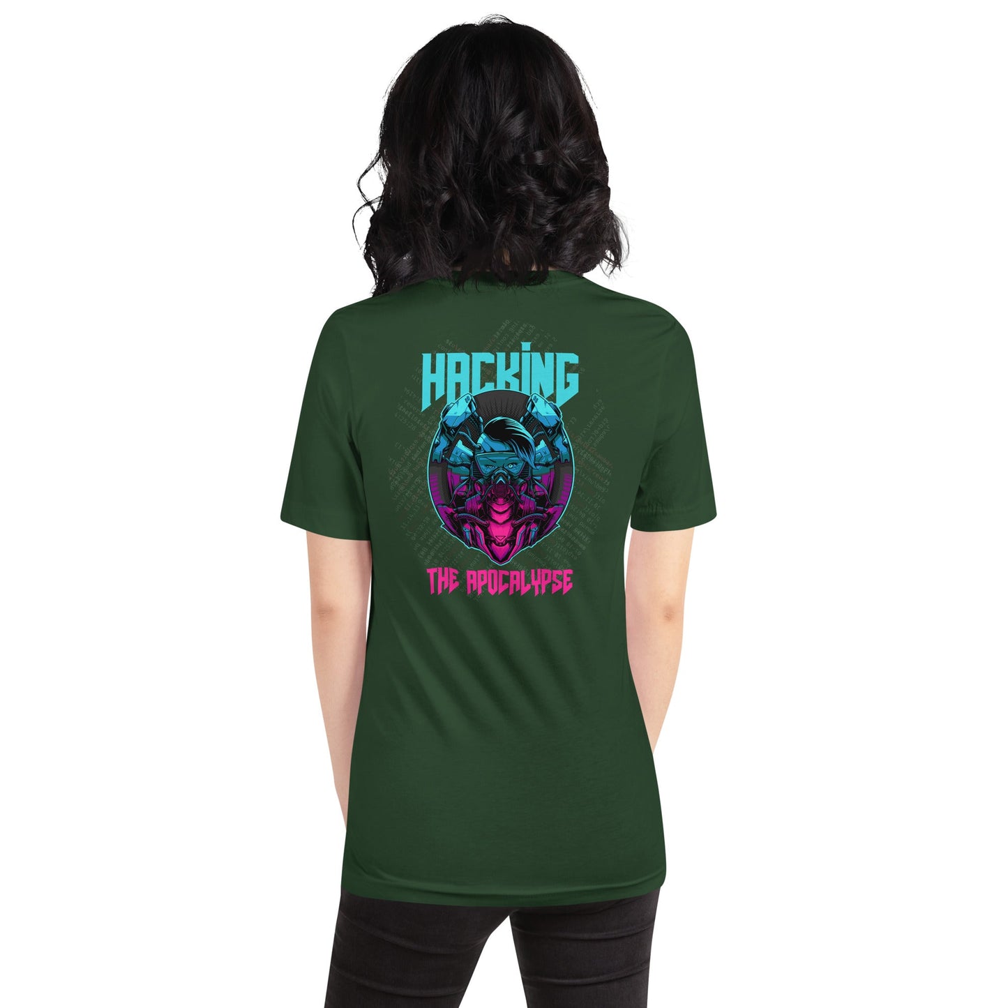 Hacking the apocalypse V2 - Unisex t-shirt ( Back Print ) by DarkByteGear