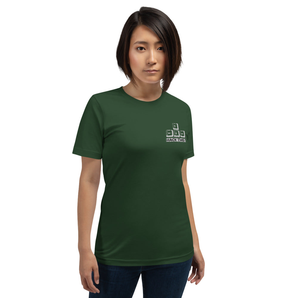 Hack this - Short-Sleeve Unisex T-Shirt (embroidery) by DarkByteGear