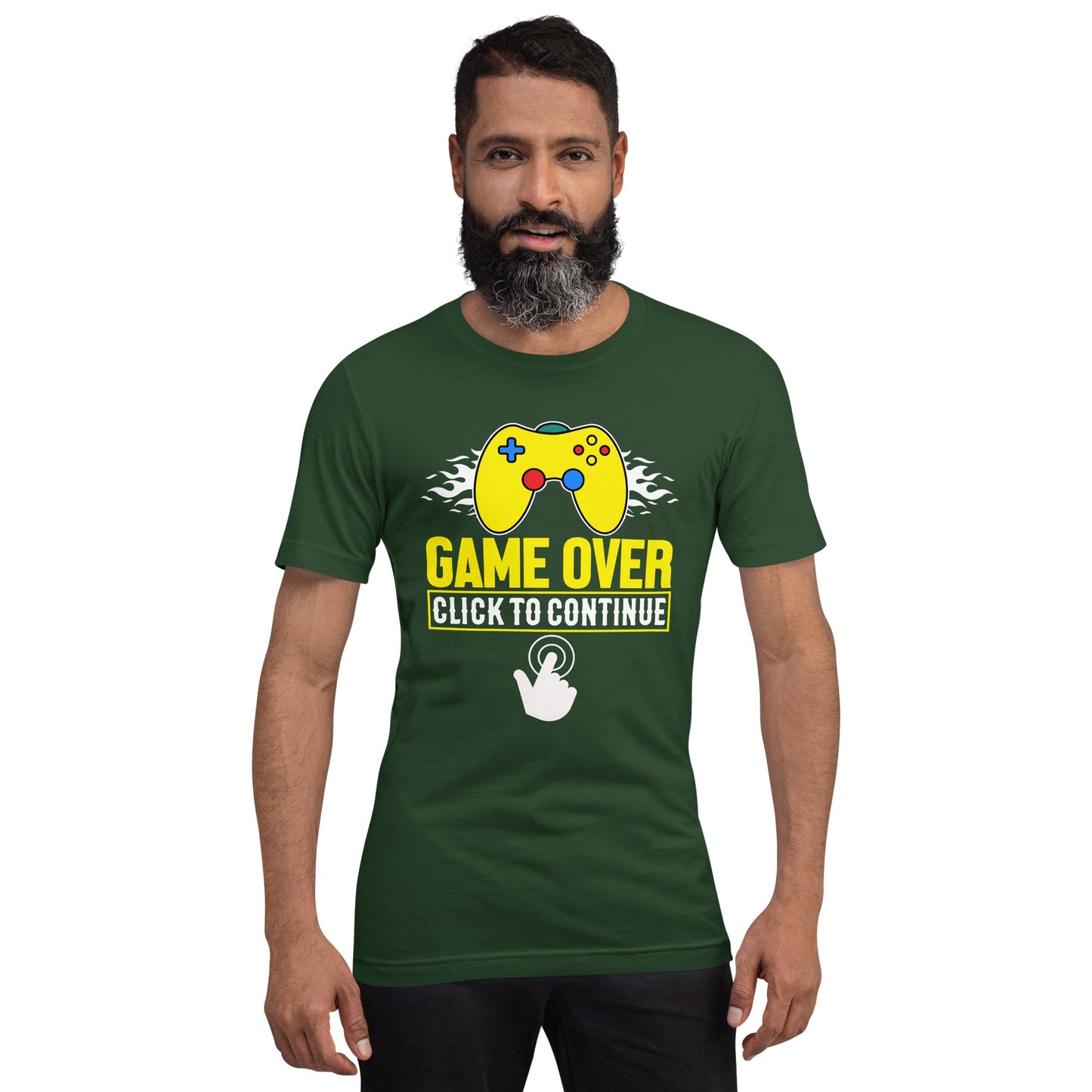 Game Over Click to Continue - Unisex t-shirt by DarkByteGear