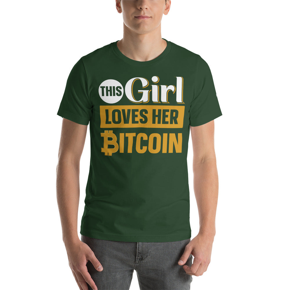 This Girl love her Bitcoin Unisex t-shirt by DarkByteGear