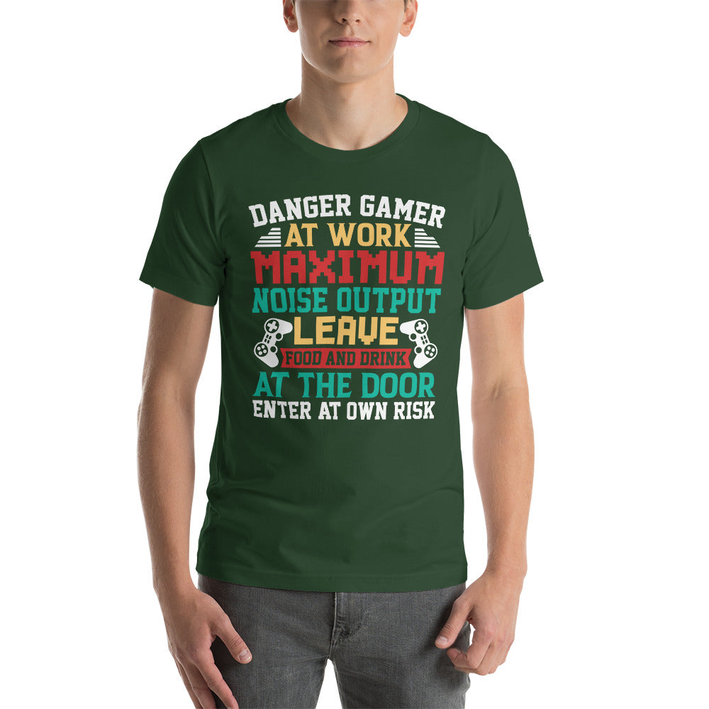 Danger Gamer Enter At Own Risk - Unisex t-shirt by DarkByteGear