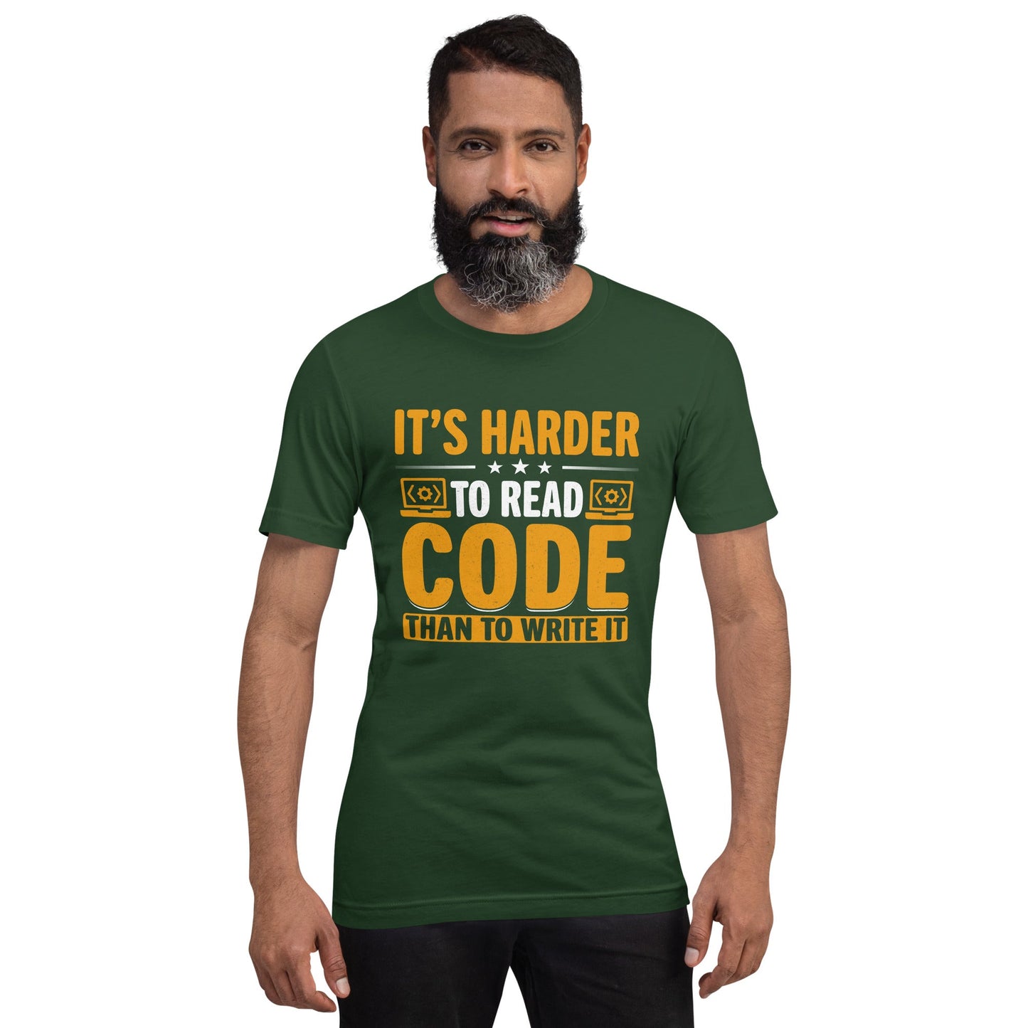 It's harder to read Code then to read it - Unisex t-shirt by DarkByteGear
