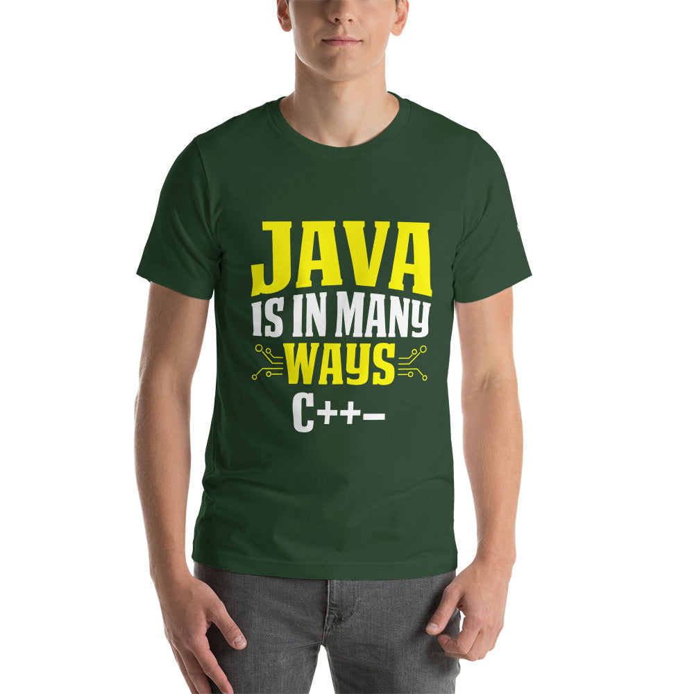Java is in Many Ways C++- Unisex t-shirt by DarkByteGear